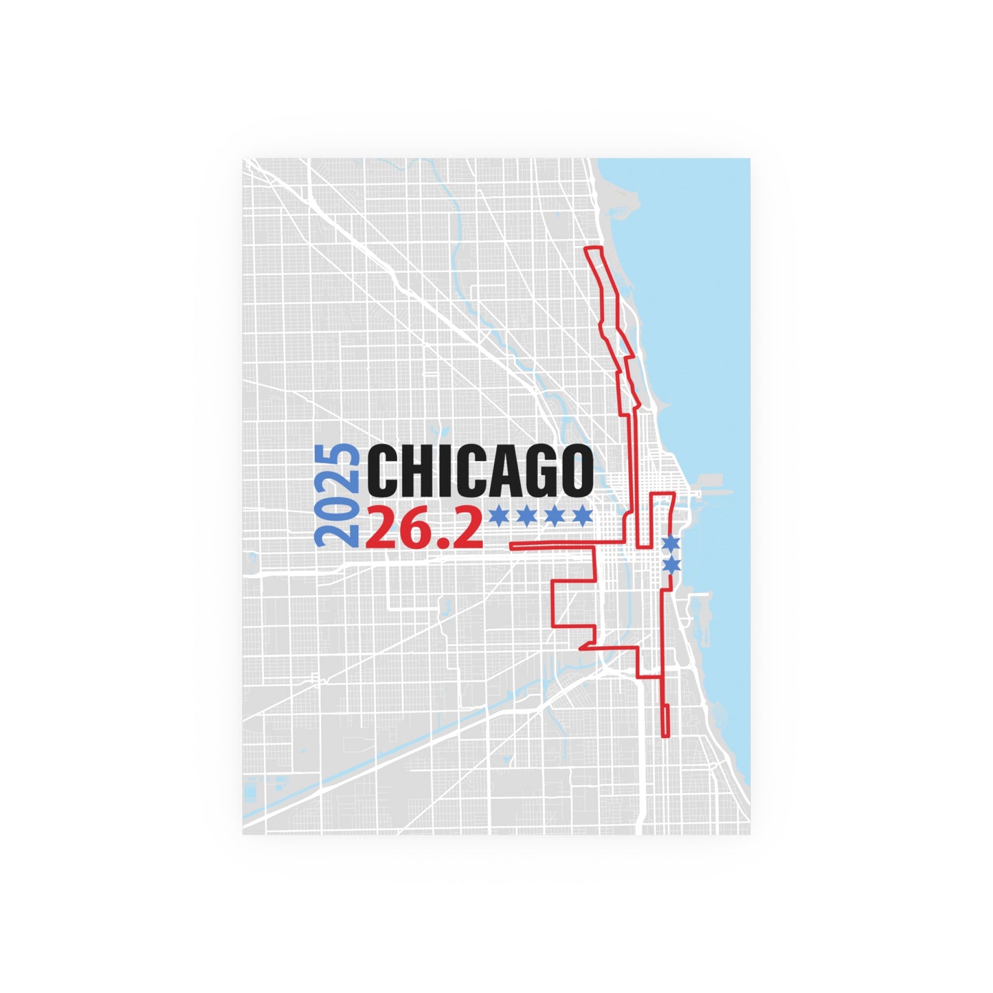 2025 Chicago 26.2 Map Poster, Running Decor, Gift for Runners, Sporty Home Art, Fitness Motivation Wall Art