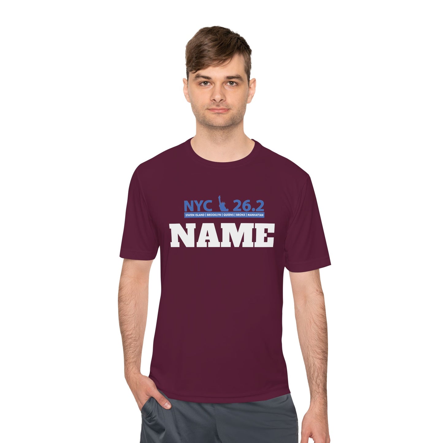 Customizable Marathon Moisture Wicking Tee, NYC, Running Shirt, Gift for Runners, Sports Apparel, Marathon Shirt, Fitness Gift