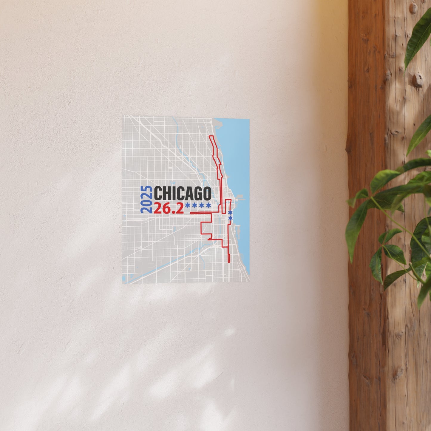2025 Chicago 26.2 Map Poster, Running Decor, Gift for Runners, Sporty Home Art, Fitness Motivation Wall Art