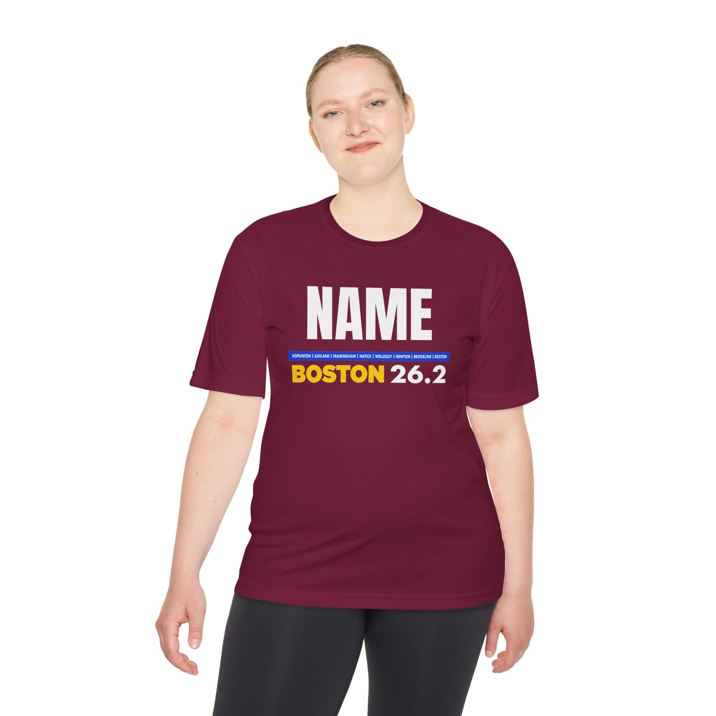 Customizable Marathon Moisture Wicking Tee, Boston, Running Shirt, Gift for Runners, Sports Apparel, Marathon Shirt, Fitness Gift