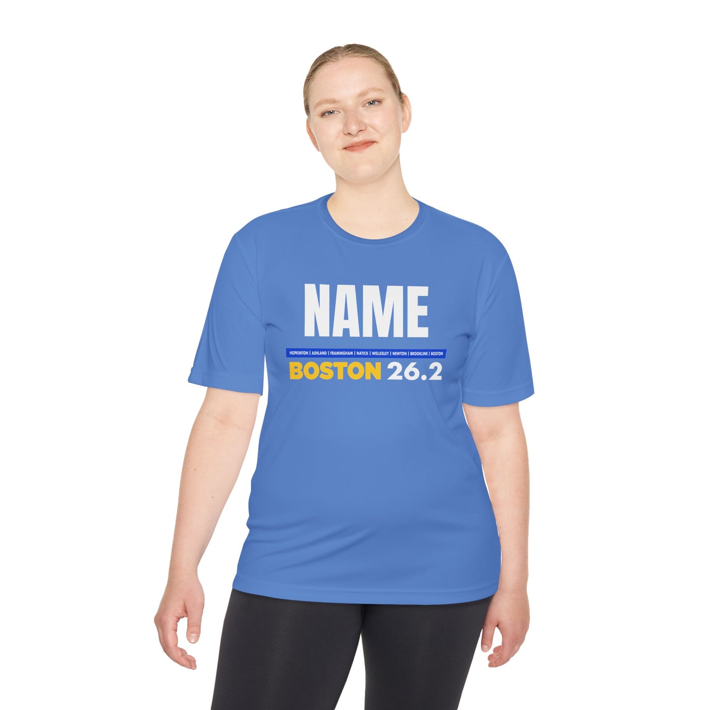 Customizable Marathon Moisture Wicking Tee, Boston, Running Shirt, Gift for Runners, Sports Apparel, Marathon Shirt, Fitness Gift