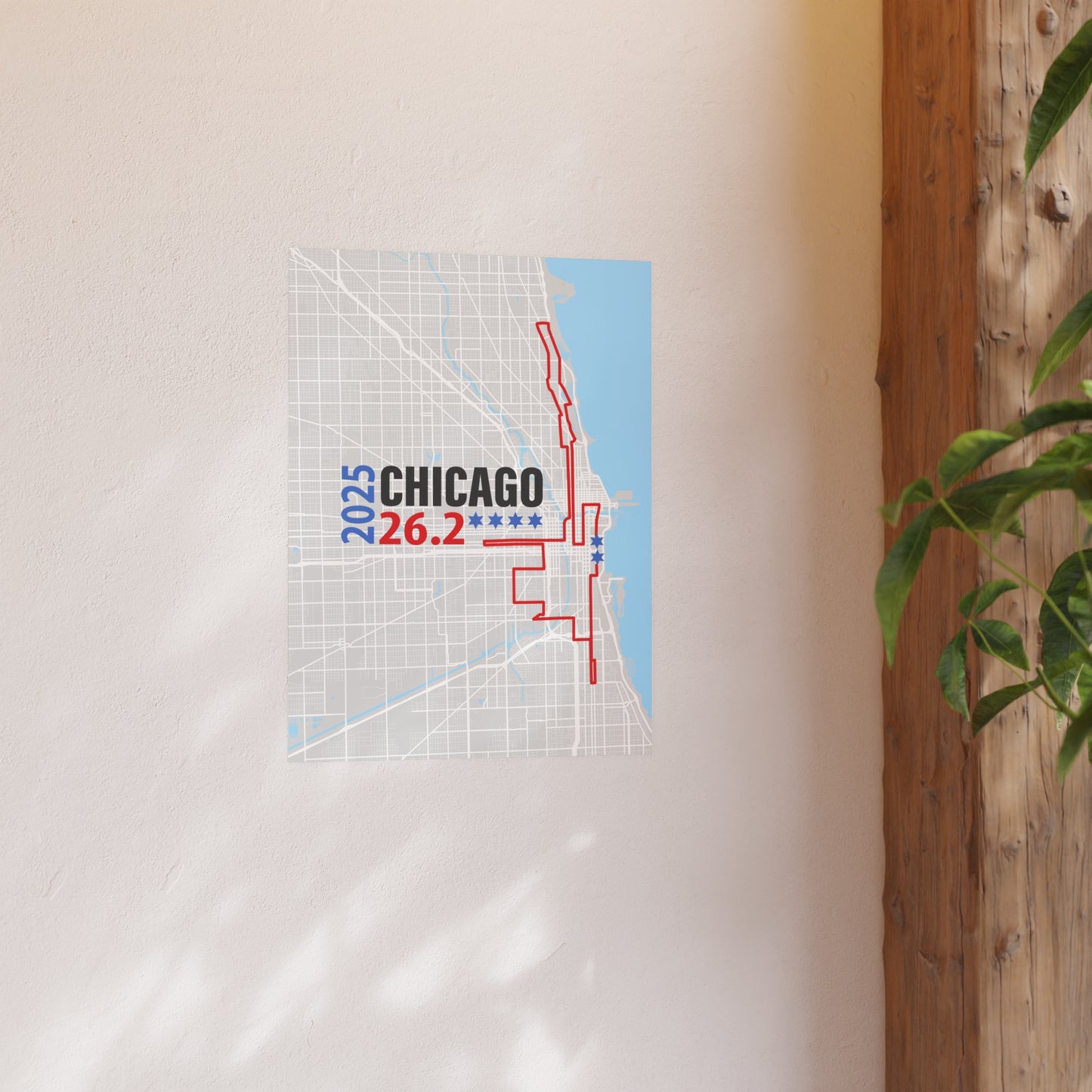 2025 Chicago 26.2 Map Poster, Running Decor, Gift for Runners, Sporty Home Art, Fitness Motivation Wall Art