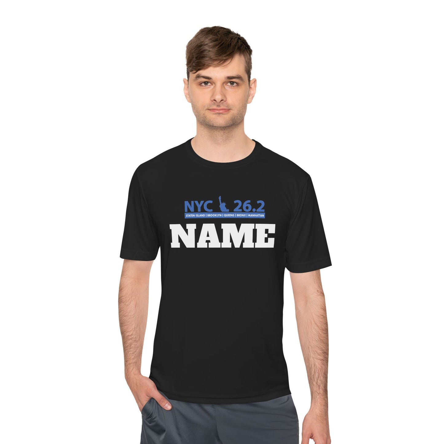 Customizable Marathon Moisture Wicking Tee, NYC, Running Shirt, Gift for Runners, Sports Apparel, Marathon Shirt, Fitness Gift