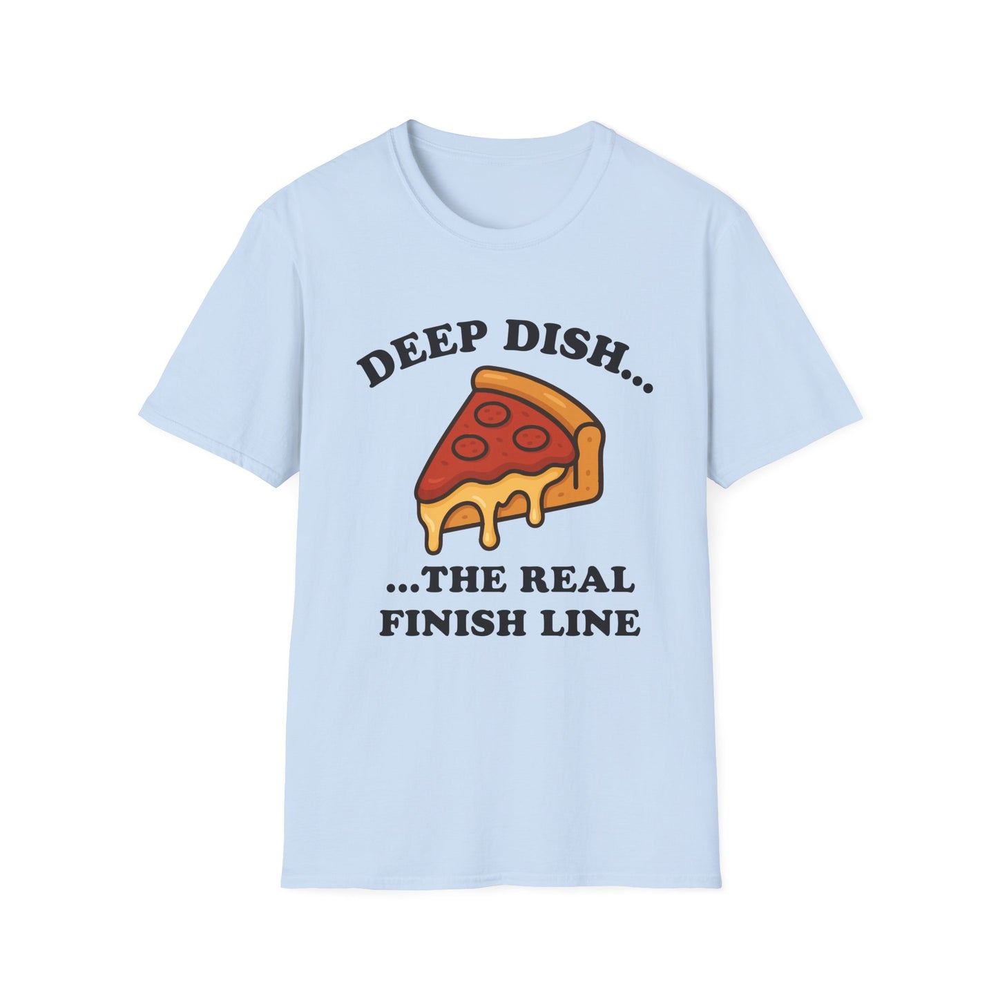 Funny Chicago Deep Dish Running T-Shirt, Unisex Tee, Foodie Apparel, BBQ Gift, Summer Top, Comfy Casual Wear