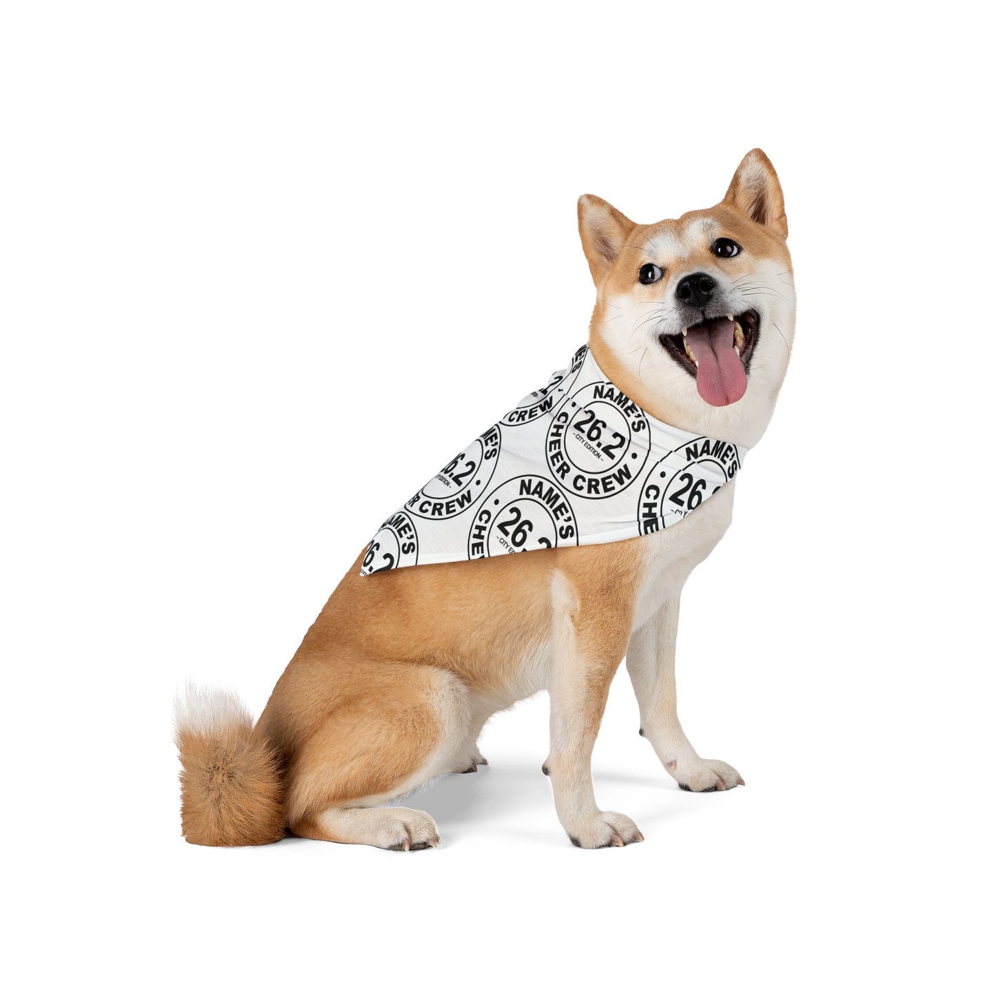 Customizable Pet Bandana Marathon Cheer Crew, Dog Apparel for Events, Dog Scarf, Pet Accessory, Personalized Dog Gear