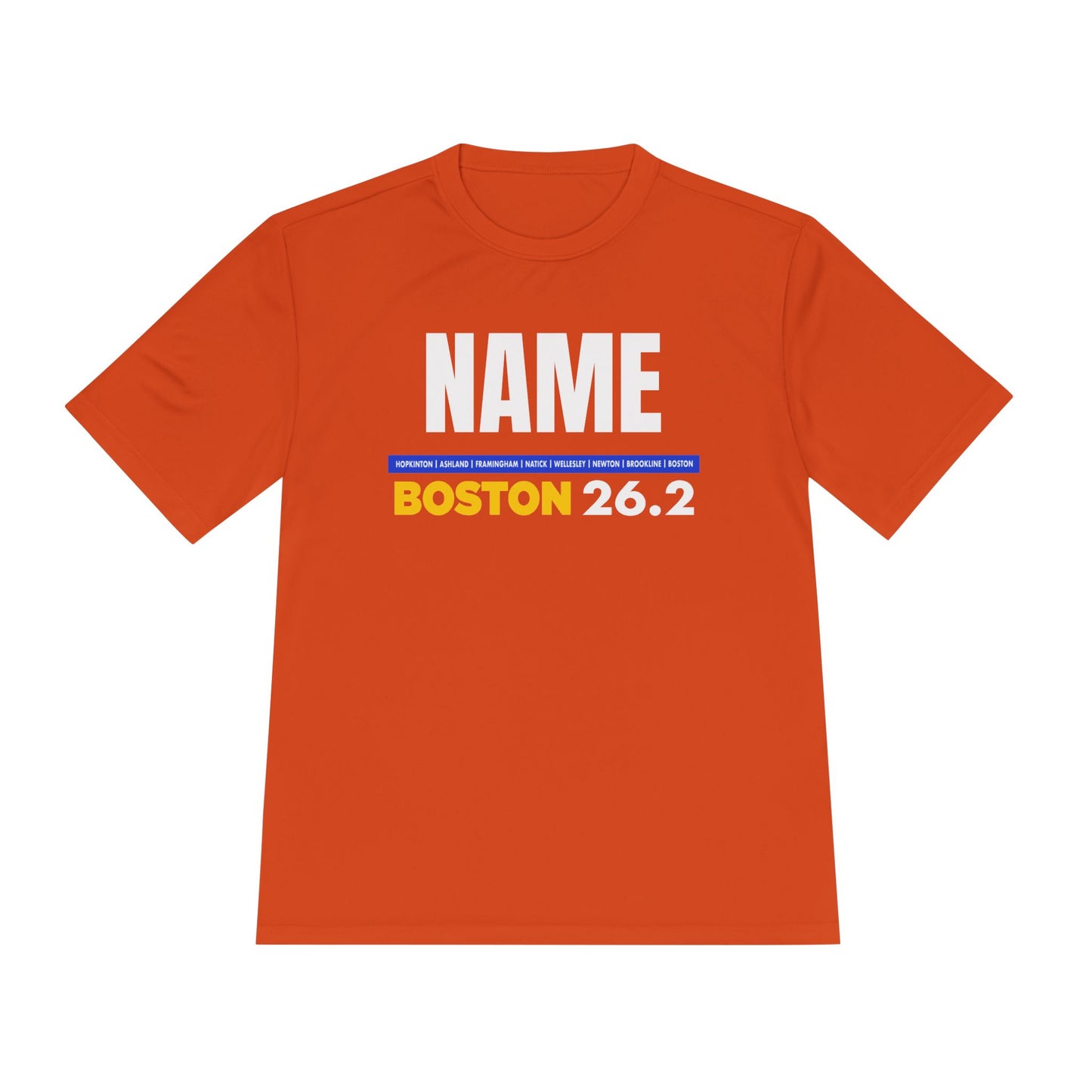 Customizable Marathon Moisture Wicking Tee, Boston, Running Shirt, Gift for Runners, Sports Apparel, Marathon Shirt, Fitness Gift