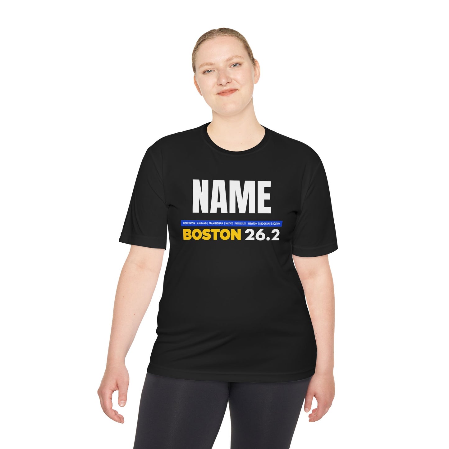 Customizable Marathon Moisture Wicking Tee, Boston, Running Shirt, Gift for Runners, Sports Apparel, Marathon Shirt, Fitness Gift