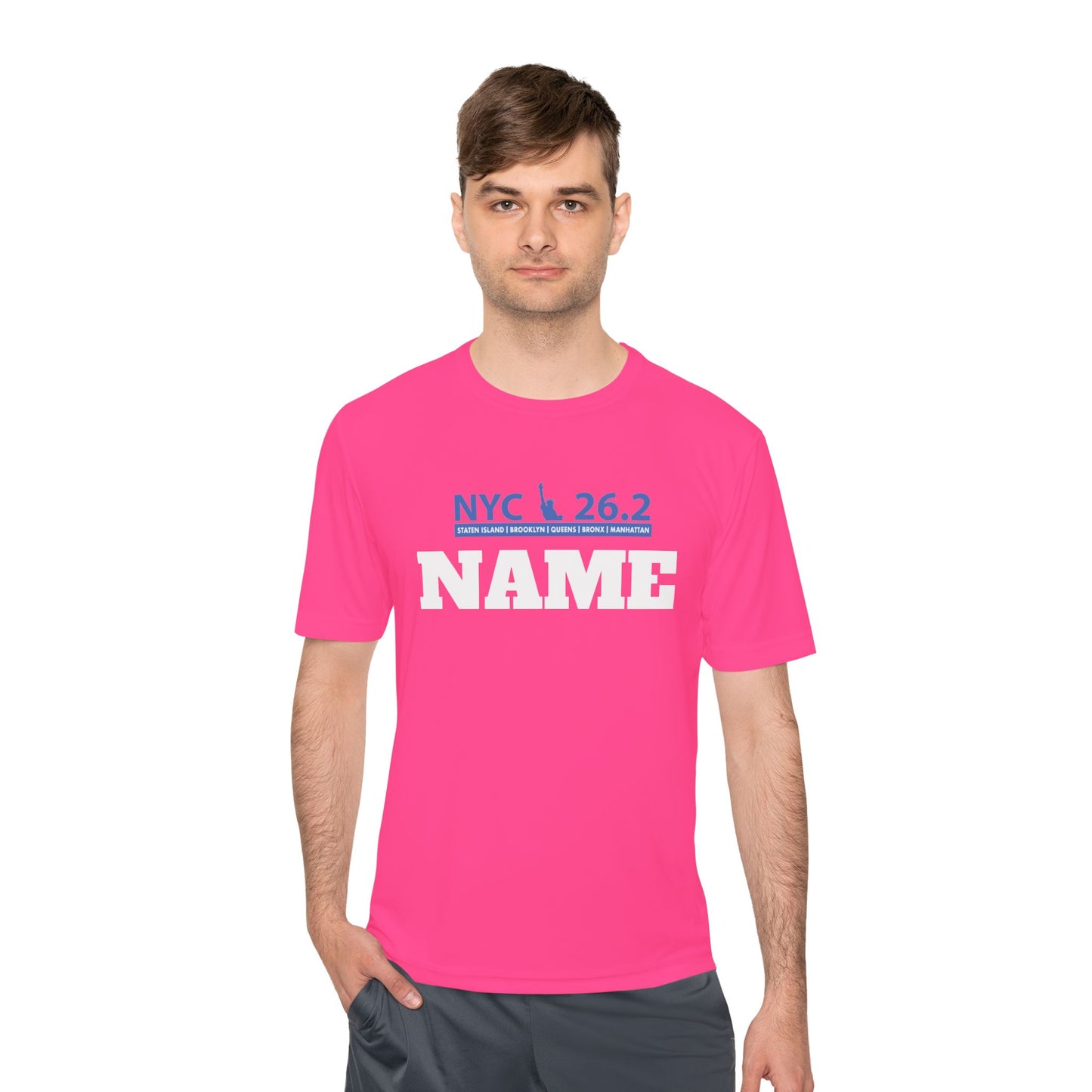 Customizable Marathon Moisture Wicking Tee, NYC, Running Shirt, Gift for Runners, Sports Apparel, Marathon Shirt, Fitness Gift