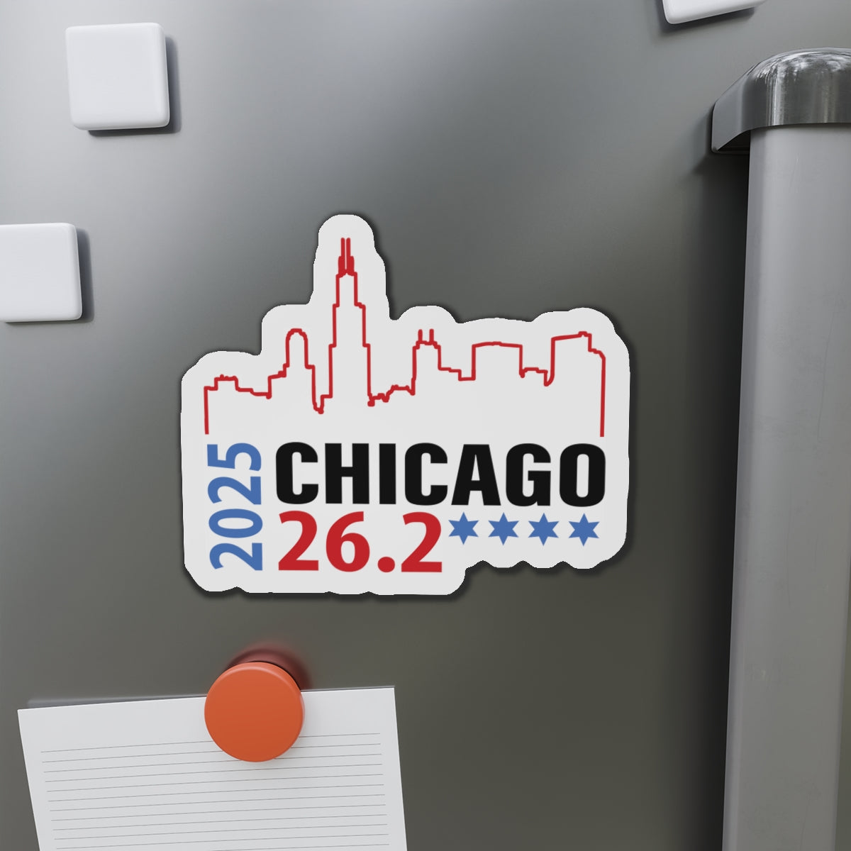 2025 Chicago 26.2 Die-Cut Magnet | 2025 Race Souvenir | Ideal for Runners, Fitness Enthusiasts, Wall Art, Refrigerator Decor, Gift Idea