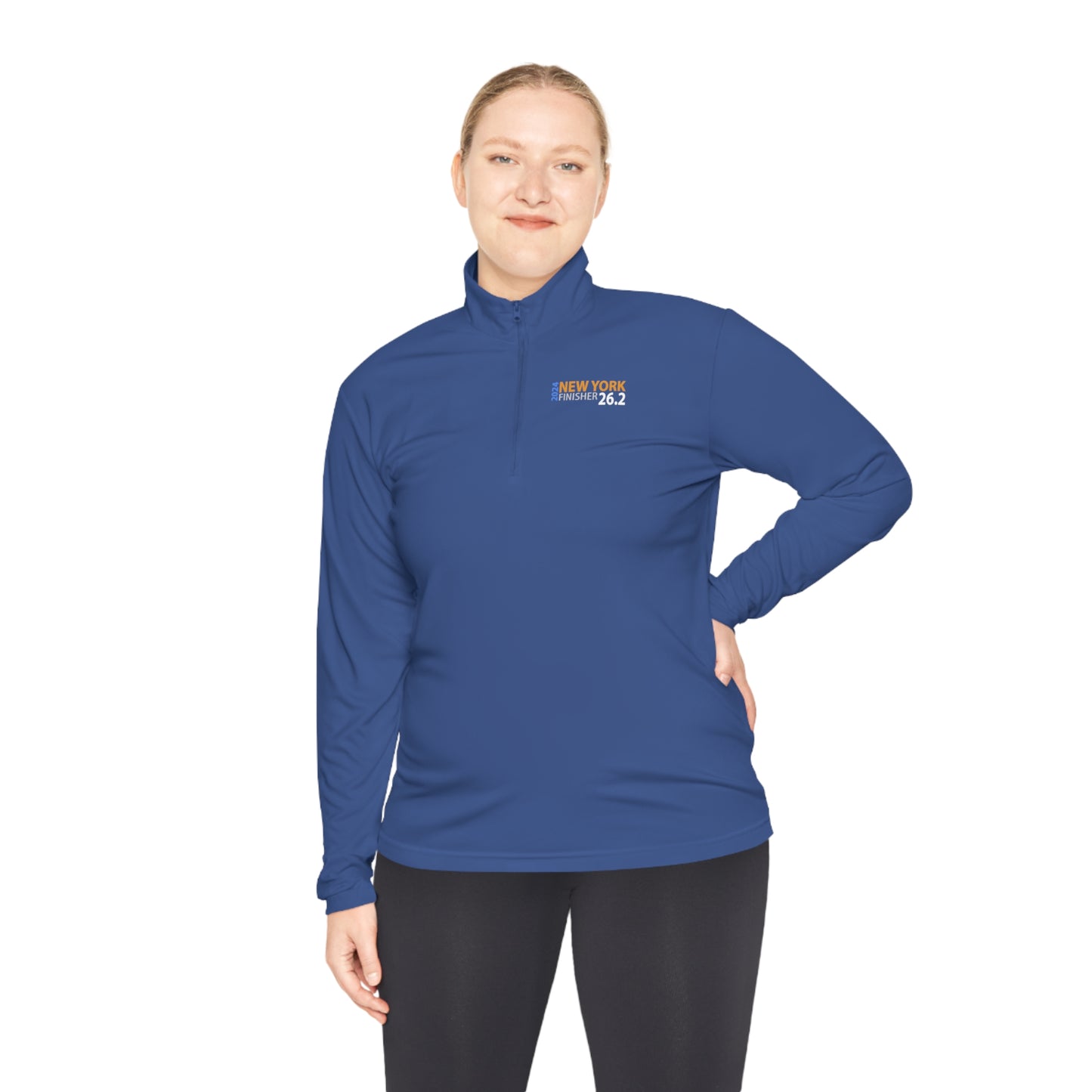 2024 NYC Finisher Unisex Quarter-Zip Pullover-Runs Large Check Size chart