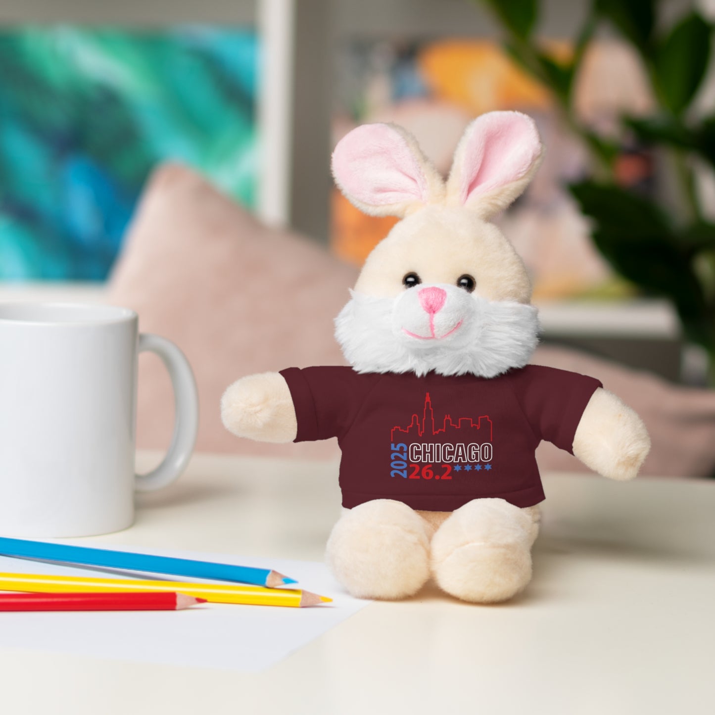 Chicago Marathon Finishers Stuffed Bear, Personalized Gift, Collector's Item, Cute Prize for Kids, Teddy Bear with Tee