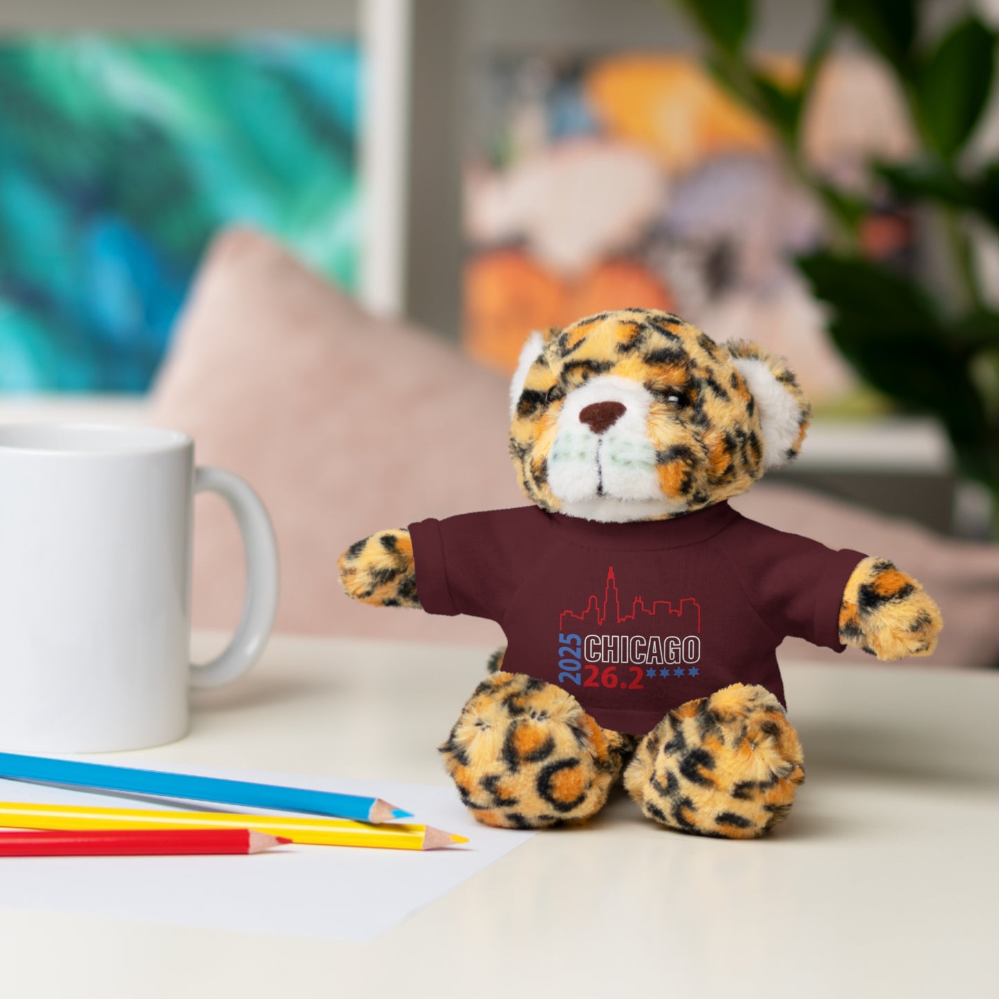 Chicago Marathon Finishers Stuffed Bear, Personalized Gift, Collector's Item, Cute Prize for Kids, Teddy Bear with Tee