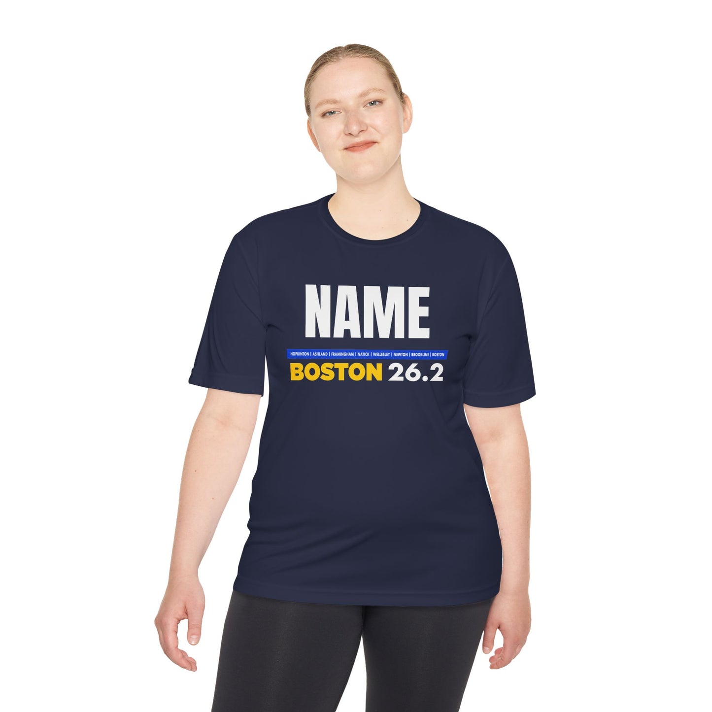 Customizable Marathon Moisture Wicking Tee, Boston, Running Shirt, Gift for Runners, Sports Apparel, Marathon Shirt, Fitness Gift