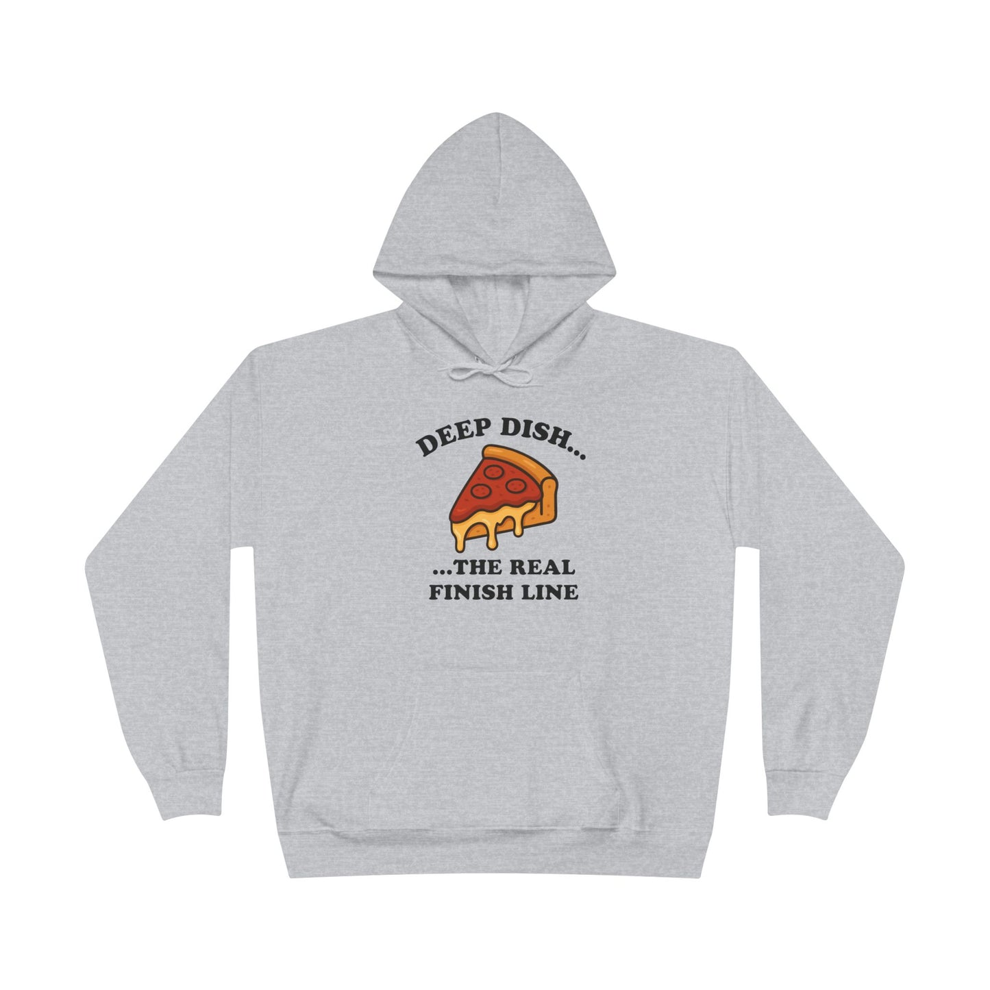 Humorous Deep Dish Running Hoodie, Unisex EcoSmart Pullover Sweatshirt, Perfect for Food Lovers, Running Events