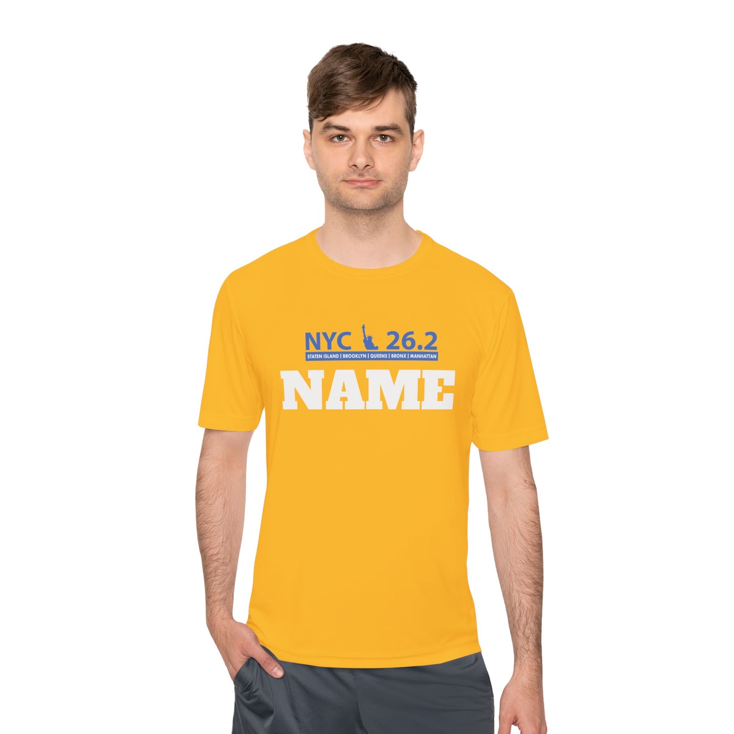 Customizable Marathon Moisture Wicking Tee, NYC, Running Shirt, Gift for Runners, Sports Apparel, Marathon Shirt, Fitness Gift