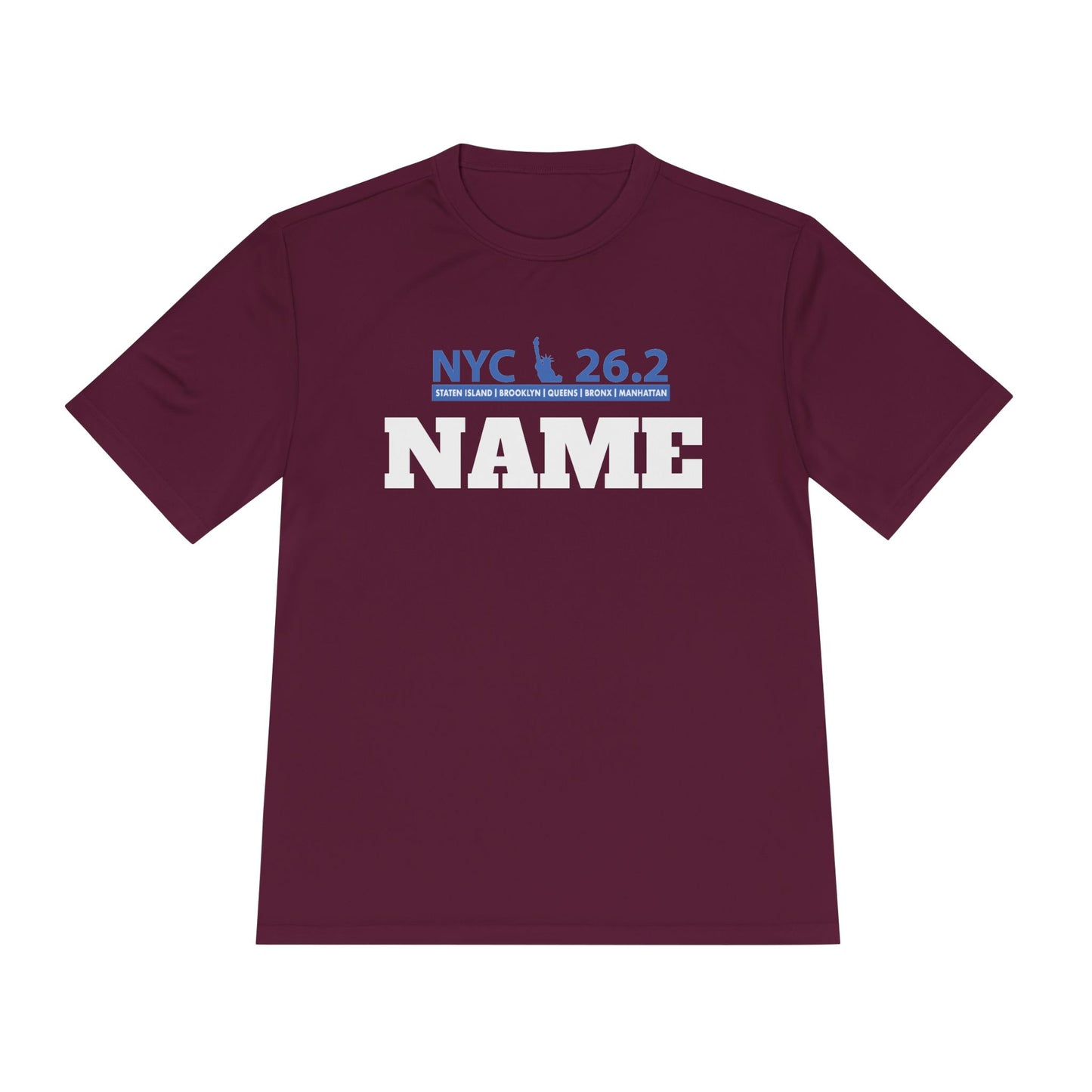 Customizable Marathon Moisture Wicking Tee, NYC, Running Shirt, Gift for Runners, Sports Apparel, Marathon Shirt, Fitness Gift