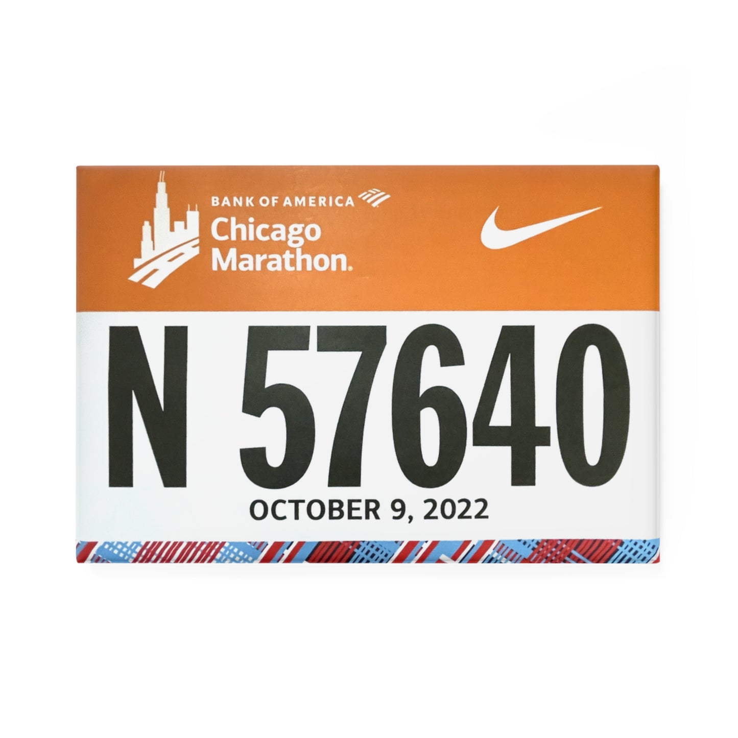 Custom Race Bib Button Magnet, Rectangle