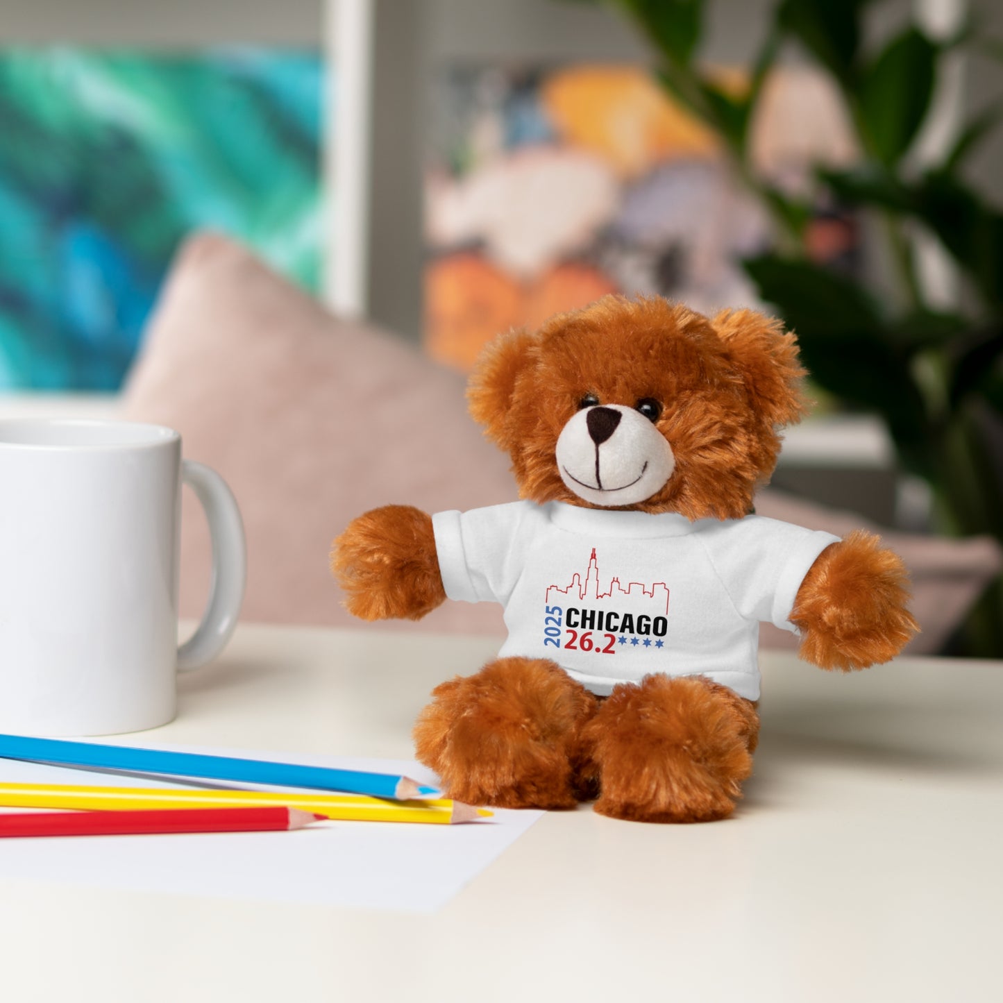 Chicago Marathon Finishers Stuffed Bear, Personalized Gift, Collector's Item, Cute Prize for Kids, Teddy Bear with Tee