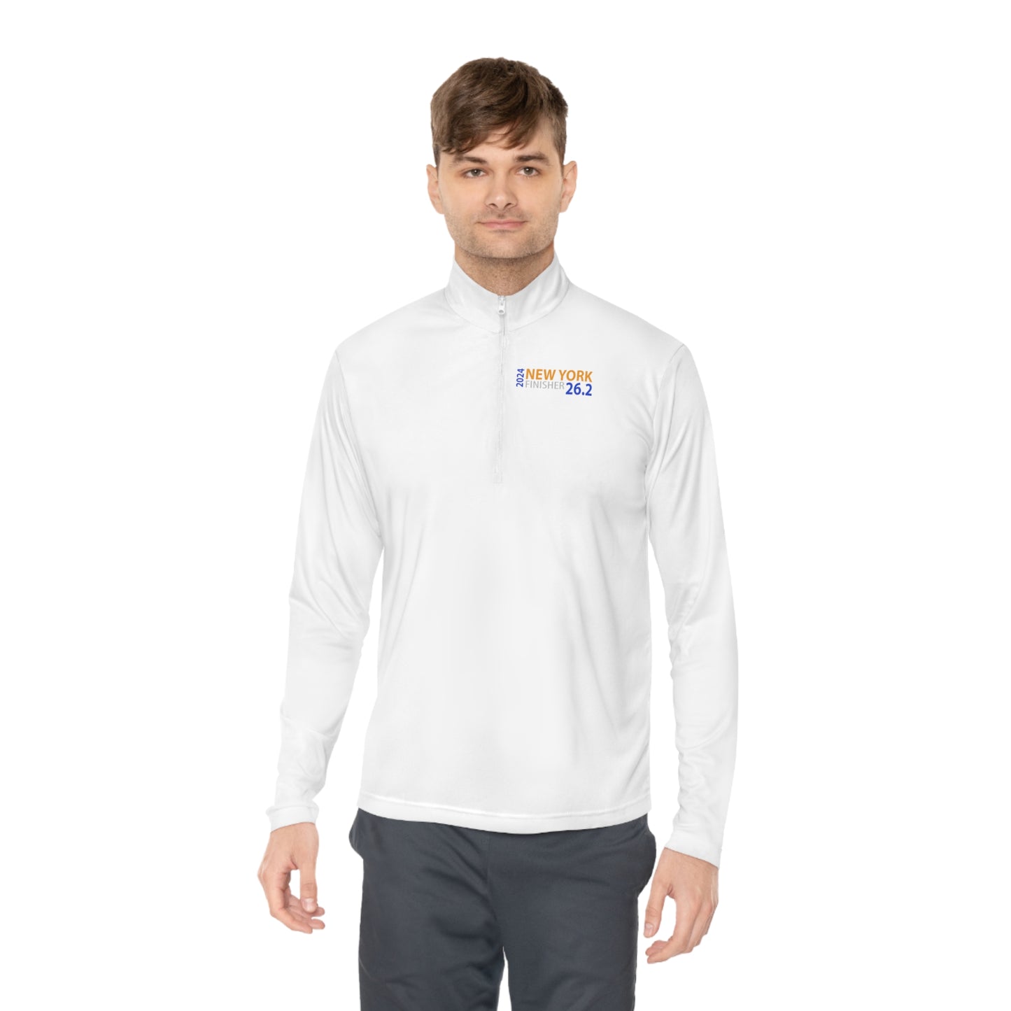 2024 NYC Finisher Unisex Quarter-Zip Pullover-Runs Large Check Size chart