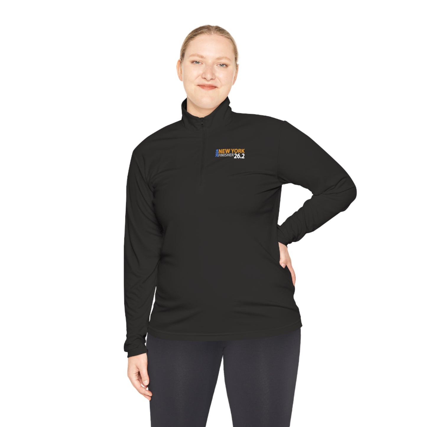2024 NYC Finisher Unisex Quarter-Zip Pullover-Runs Large Check Size chart