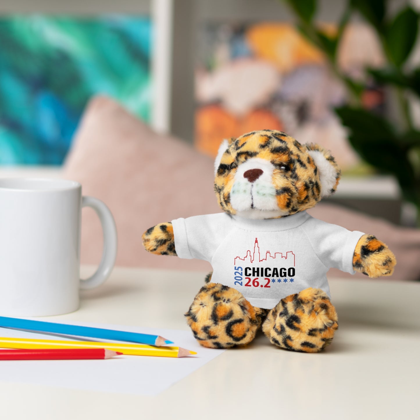 Chicago Marathon Finishers Stuffed Bear, Personalized Gift, Collector's Item, Cute Prize for Kids, Teddy Bear with Tee