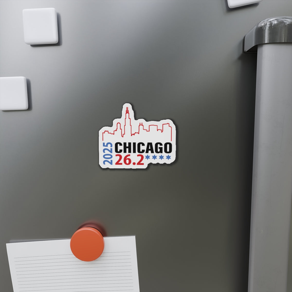 2025 Chicago 26.2 Die-Cut Magnet | 2025 Race Souvenir | Ideal for Runners, Fitness Enthusiasts, Wall Art, Refrigerator Decor, Gift Idea