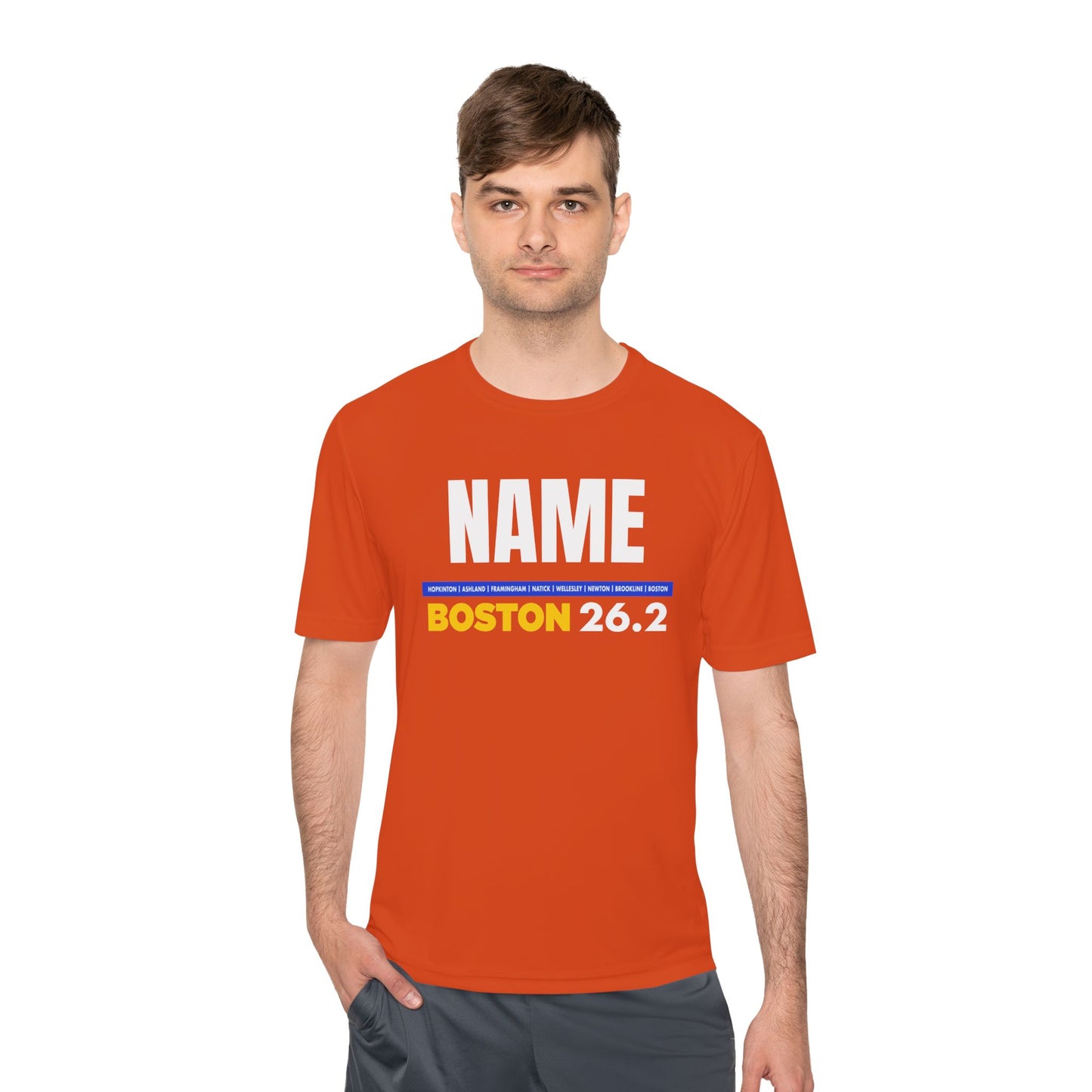 Customizable Marathon Moisture Wicking Tee, Boston, Running Shirt, Gift for Runners, Sports Apparel, Marathon Shirt, Fitness Gift