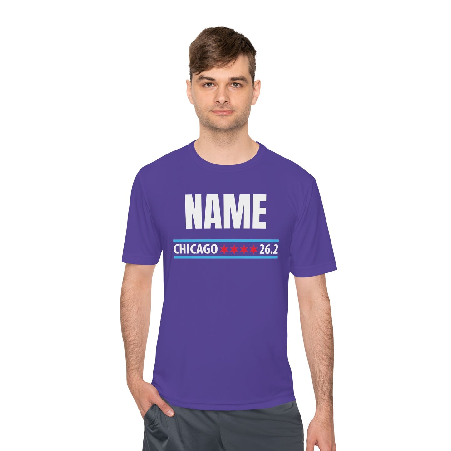 Customizable Chicago Marathon Moisture Wicking Tee, Running Shirt, Gift for Runners, Sports Apparel, Marathon Shirt, Fitness Gift
