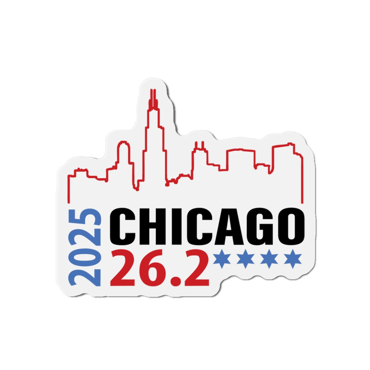 2025 Chicago 26.2 Die-Cut Magnet | 2025 Race Souvenir | Ideal for Runners, Fitness Enthusiasts, Wall Art, Refrigerator Decor, Gift Idea