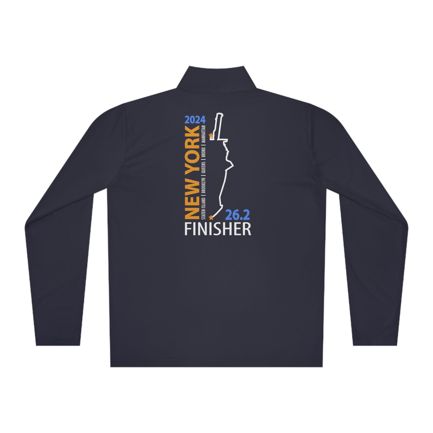 2024 NYC Finisher Unisex Quarter-Zip Pullover-Runs Large Check Size chart