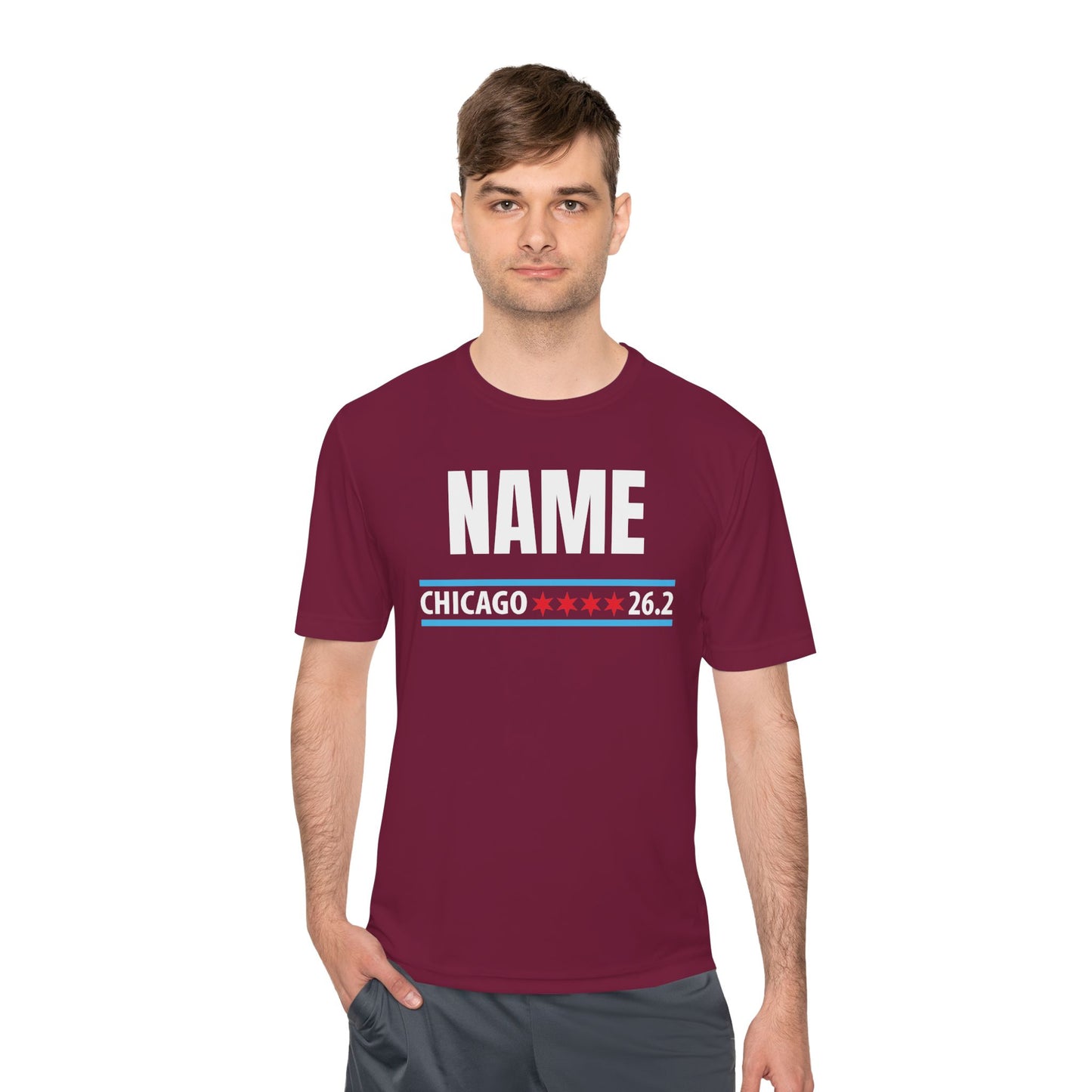 Customizable Chicago Marathon Moisture Wicking Tee, Running Shirt, Gift for Runners, Sports Apparel, Marathon Shirt, Fitness Gift