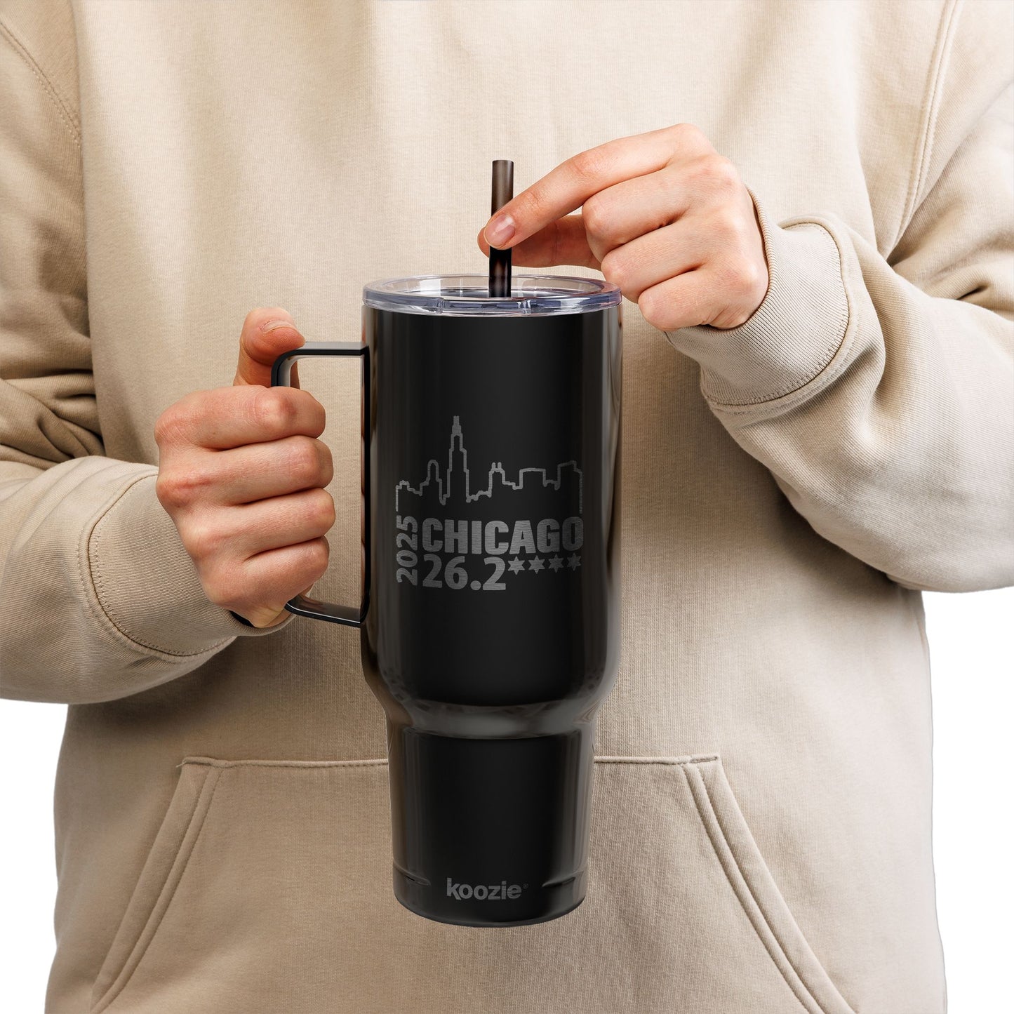 2025 Chicago 26.2 Engraved Insulated Tumbler, 40oz Travel Mug, Personalized Drink Container for Hot & Cold Beverages, Great for Gifts & Outdoors