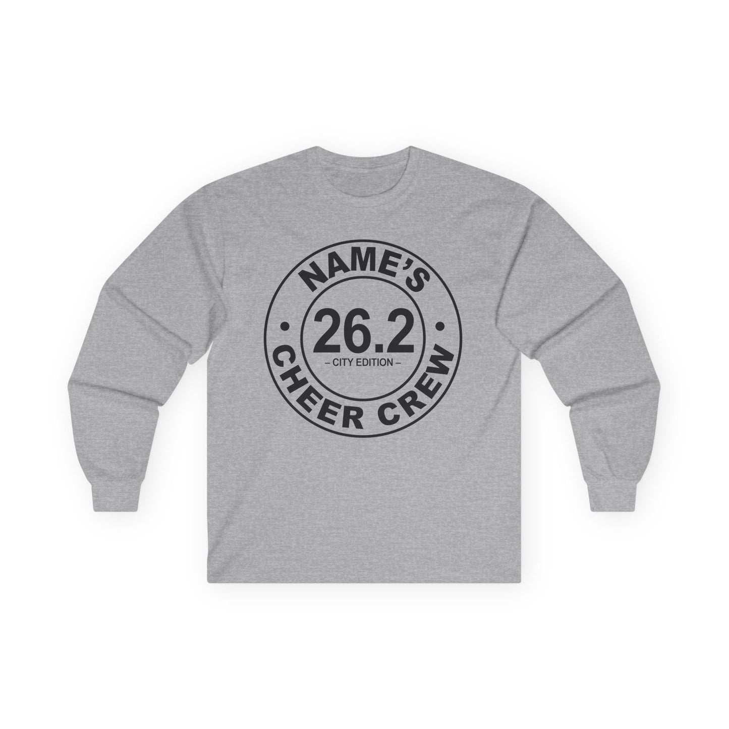 Personalized Long Sleeve Tee for Marathon Enthusiasts, Running Gear, Cheer Crew Shirt, Custom Name Gift, Activewear for Runners