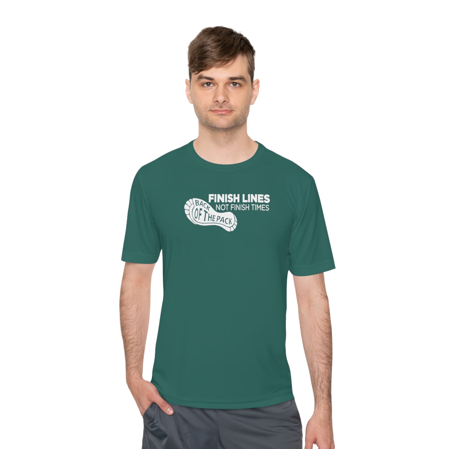 Back of the pack slogan Unisex Moisture Wicking Tee