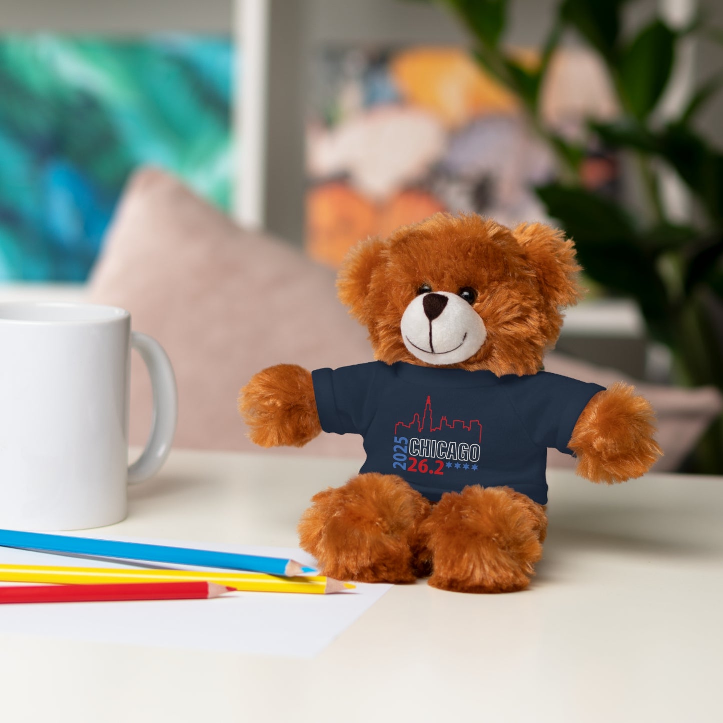 Chicago Marathon Finishers Stuffed Bear, Personalized Gift, Collector's Item, Cute Prize for Kids, Teddy Bear with Tee