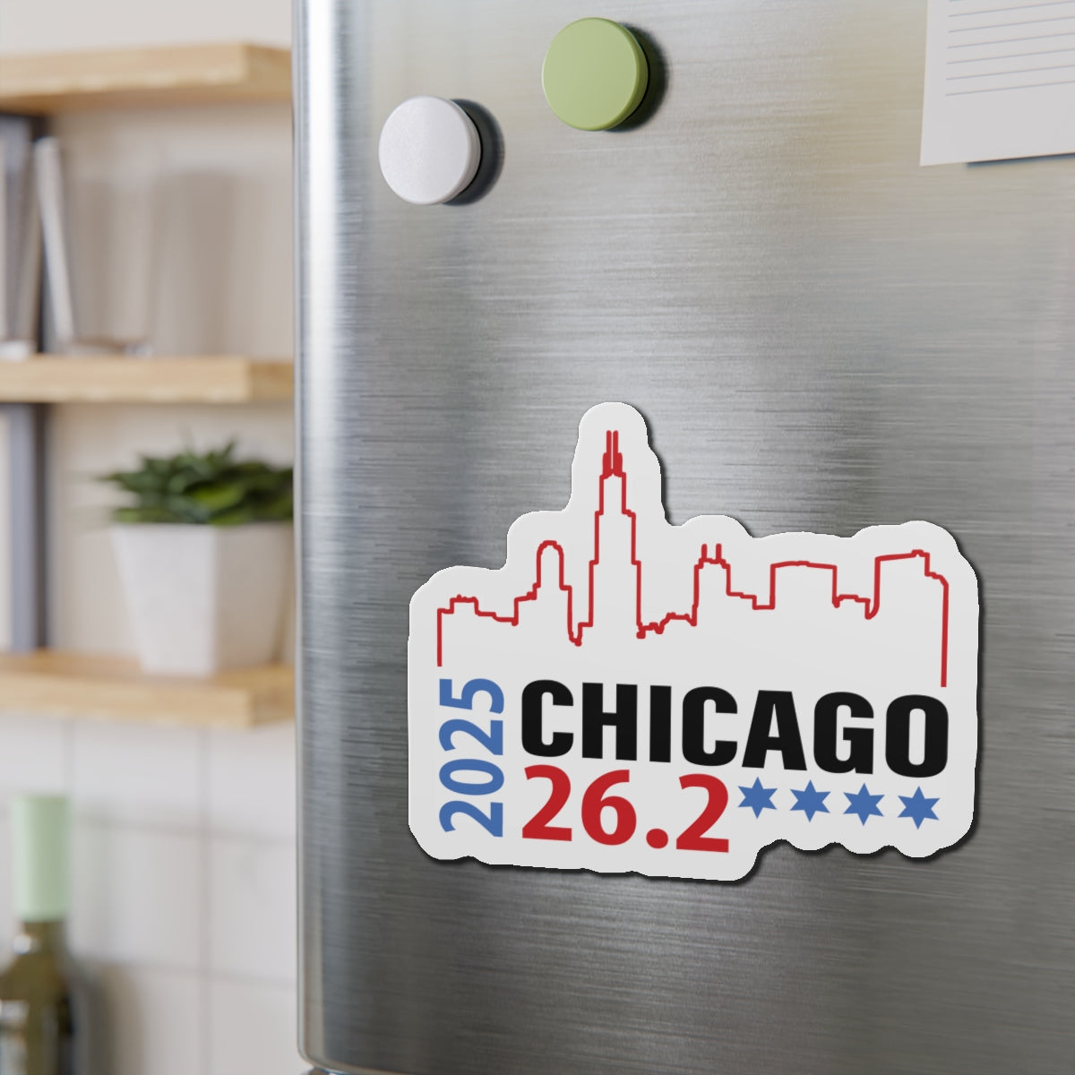 2025 Chicago 26.2 Die-Cut Magnet | 2025 Race Souvenir | Ideal for Runners, Fitness Enthusiasts, Wall Art, Refrigerator Decor, Gift Idea