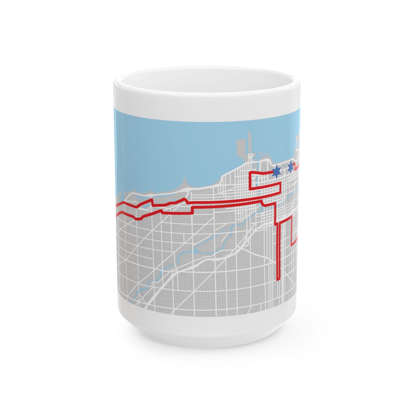 Customizable Chicago 26.2 Map Ceramic Mug | Coffee Cup for Runners | Gift for Marathon Enthusiasts | 11oz 15oz