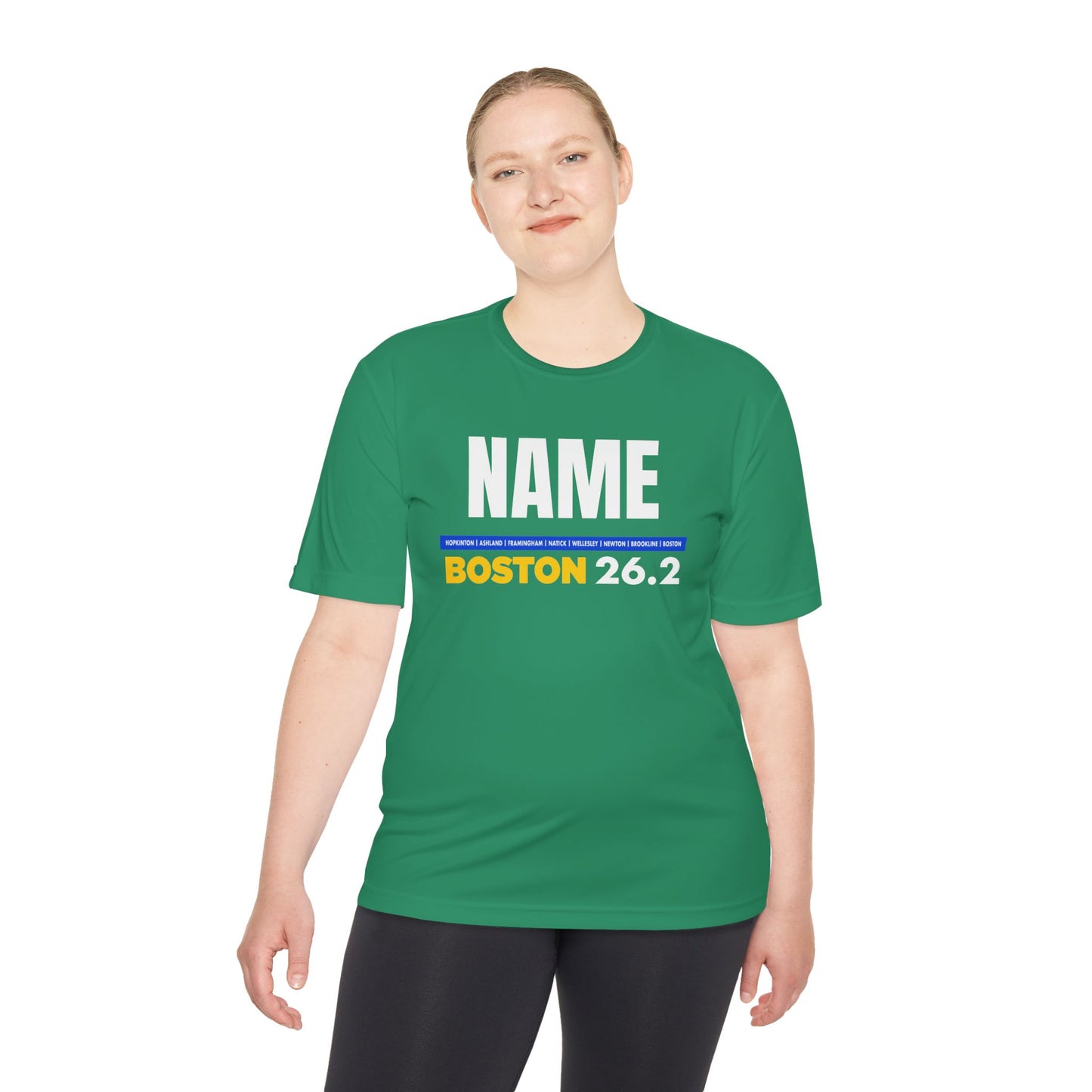 Customizable Marathon Moisture Wicking Tee, Boston, Running Shirt, Gift for Runners, Sports Apparel, Marathon Shirt, Fitness Gift