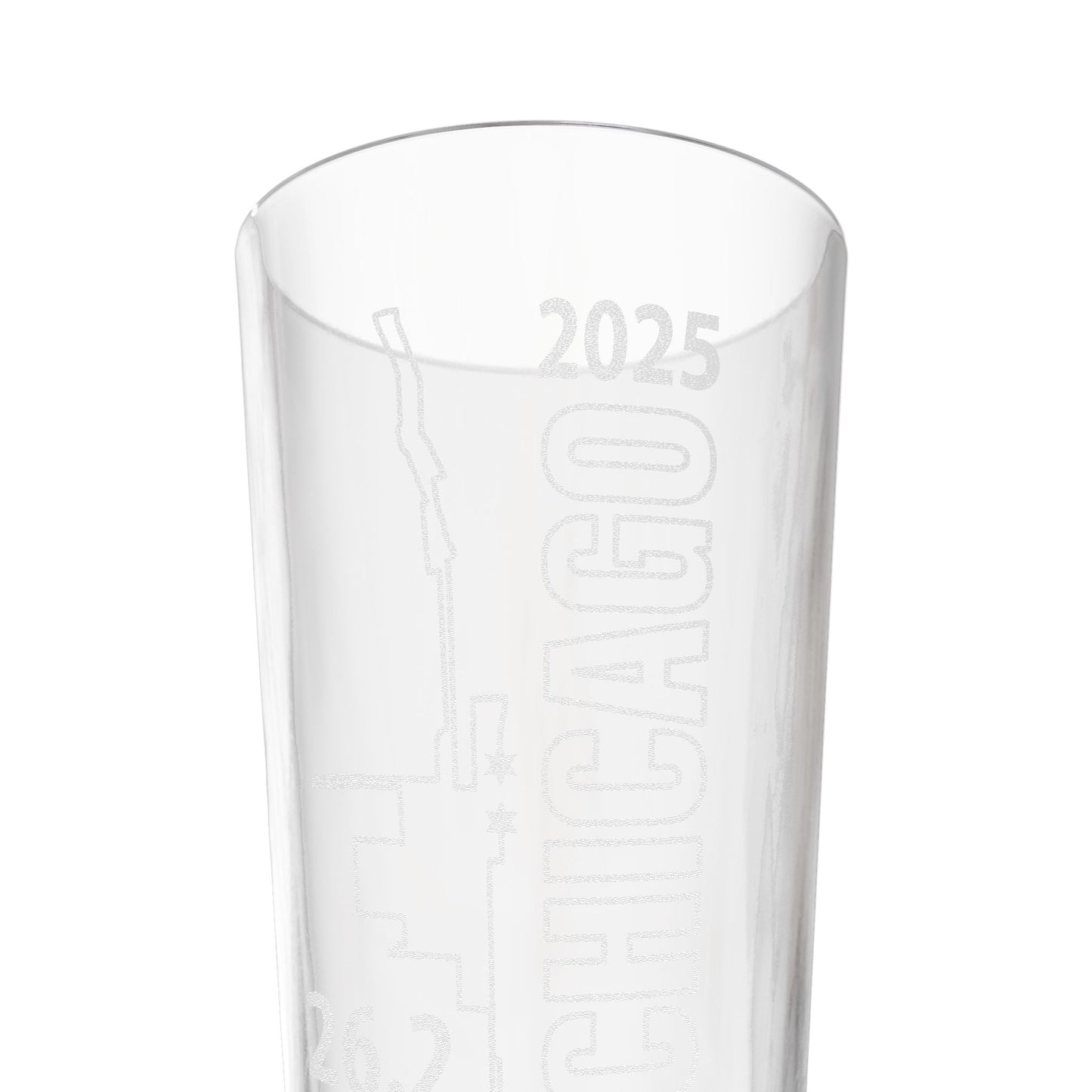 2025 Chicago 26.2 Finisher Pint Mixing Glass - 16oz Engraved