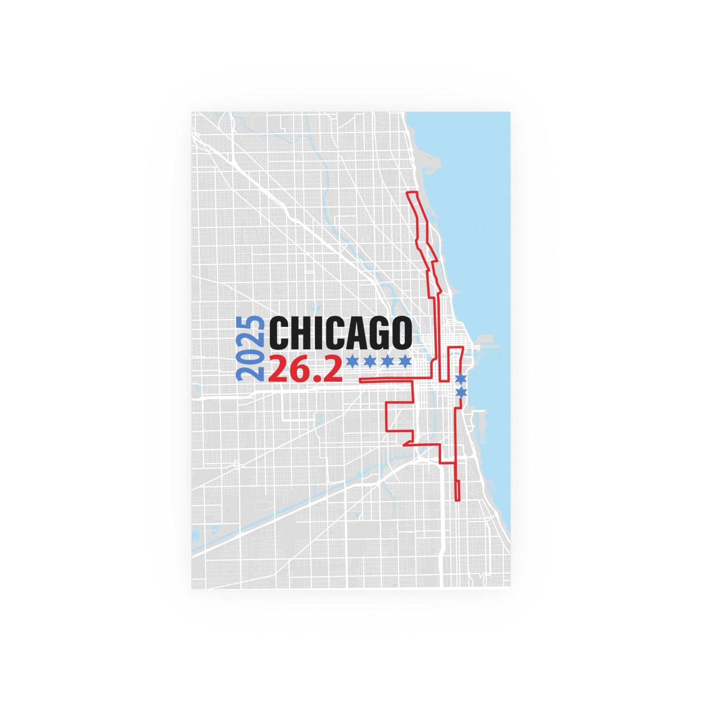 2025 Chicago 26.2 Map Poster, Running Decor, Gift for Runners, Sporty Home Art, Fitness Motivation Wall Art