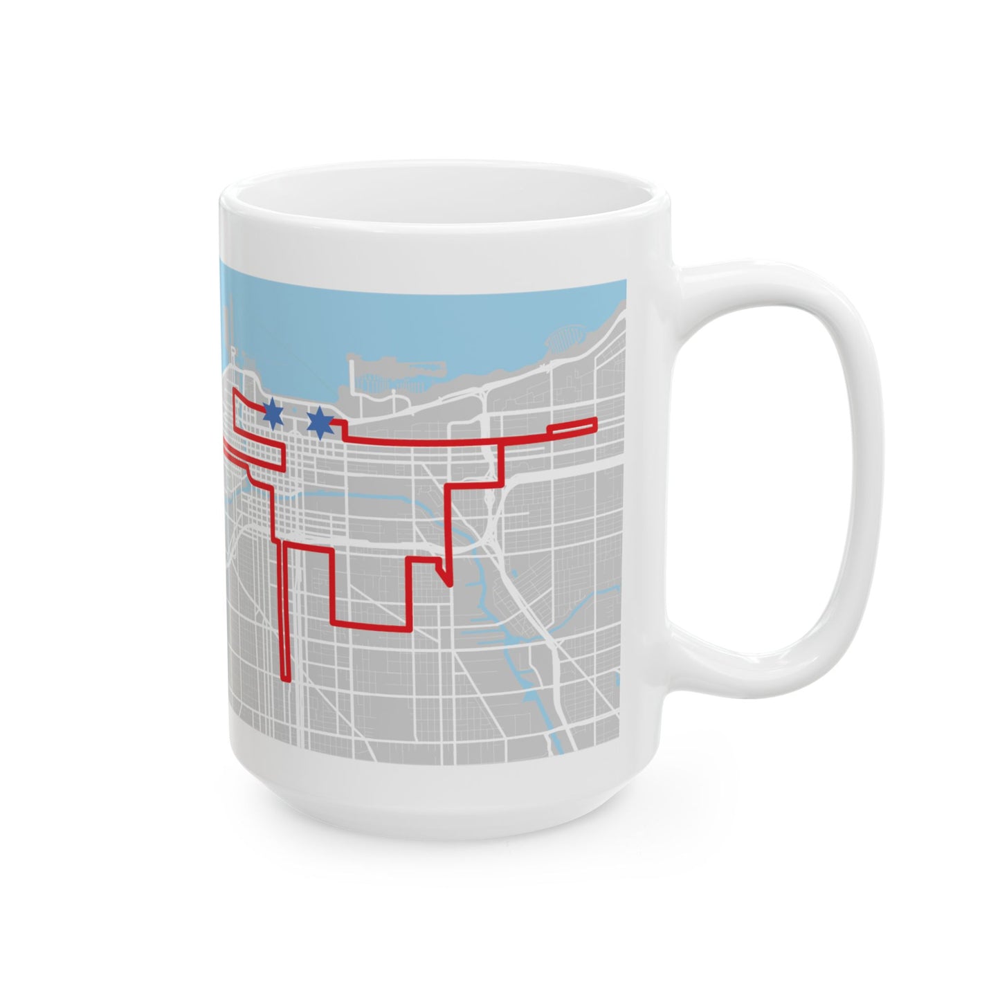 Customizable Chicago 26.2 Map Ceramic Mug | Coffee Cup for Runners | Gift for Marathon Enthusiasts | 11oz 15oz