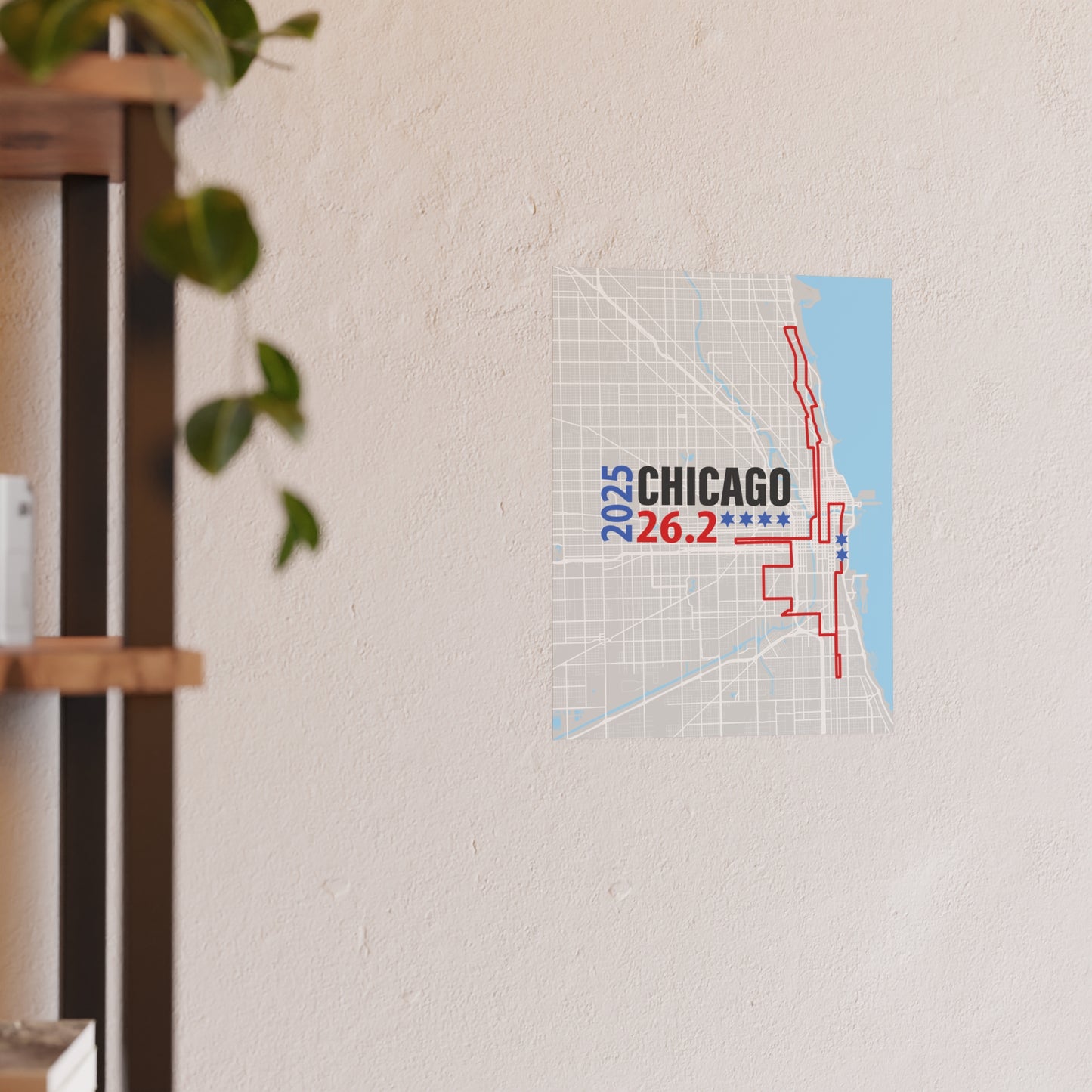 2025 Chicago 26.2 Map Poster, Running Decor, Gift for Runners, Sporty Home Art, Fitness Motivation Wall Art