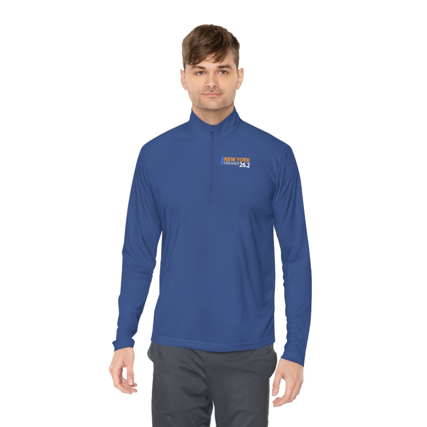 2024 NYC Finisher Unisex Quarter-Zip Pullover-Runs Large Check Size chart