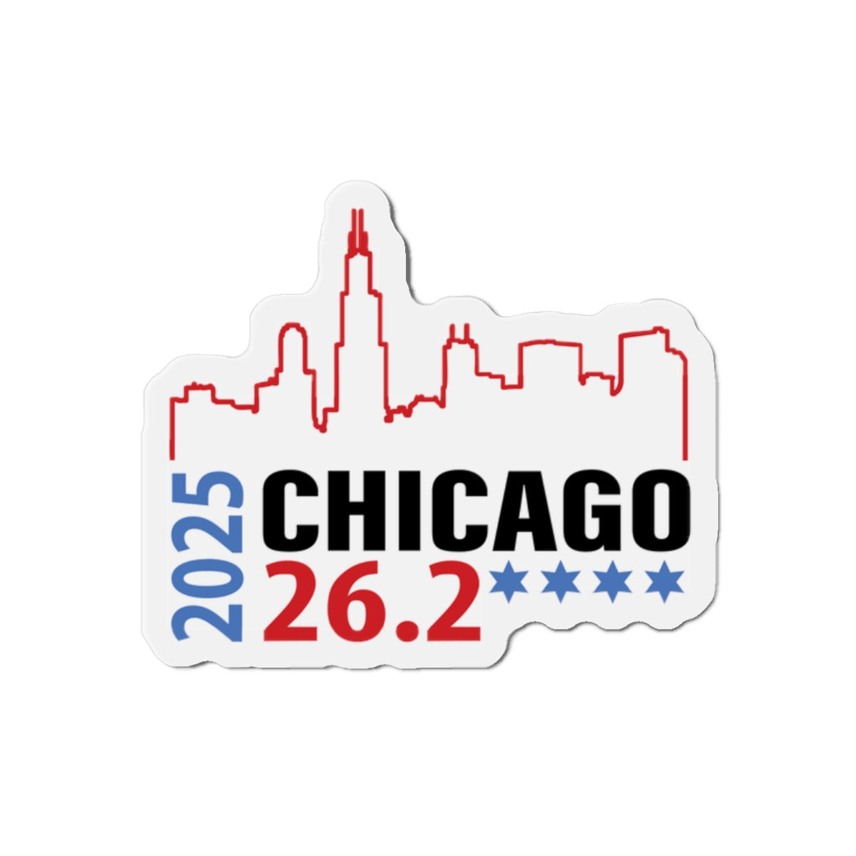 2025 Chicago 26.2 Die-Cut Magnet | 2025 Race Souvenir | Ideal for Runners, Fitness Enthusiasts, Wall Art, Refrigerator Decor, Gift Idea