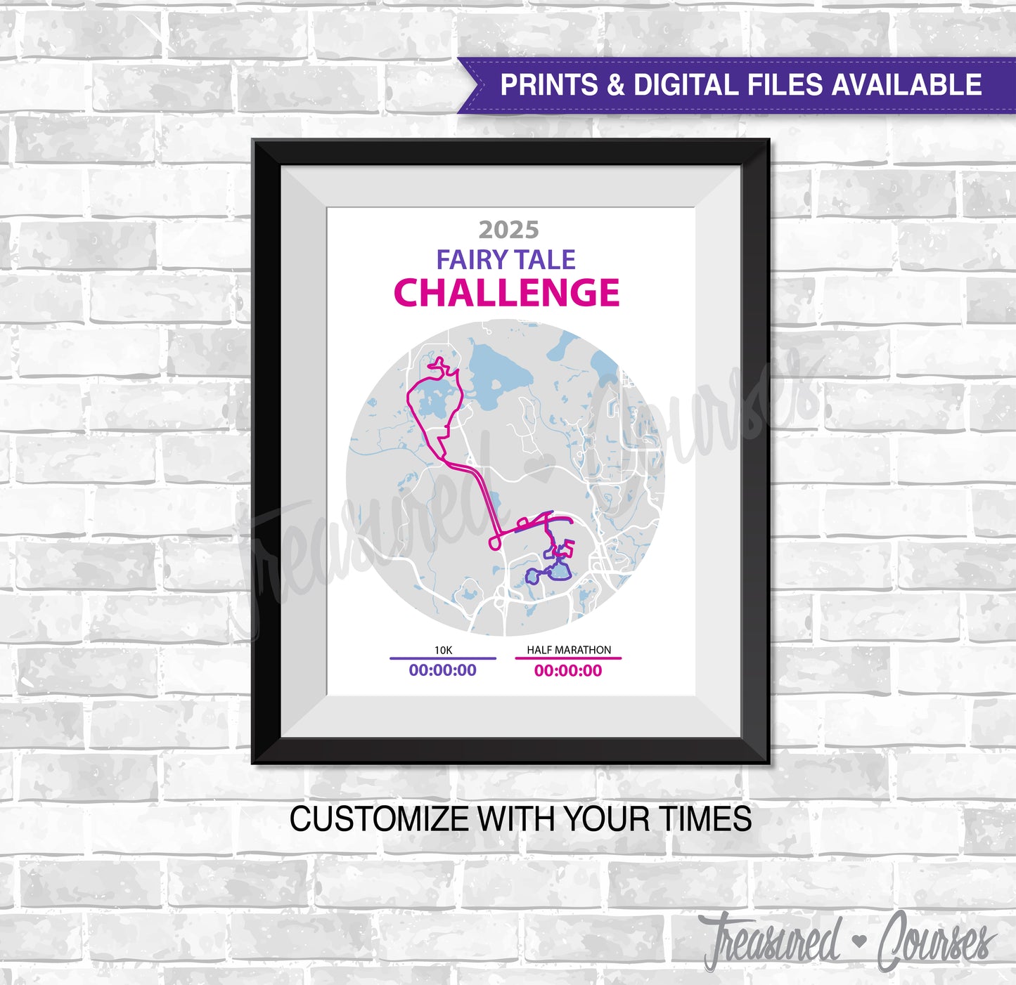 2025 Fairy Tale 19.3 - Digital File & Print options available, Custom Map, Race Map, GPS Map, Running Map, Race Results
