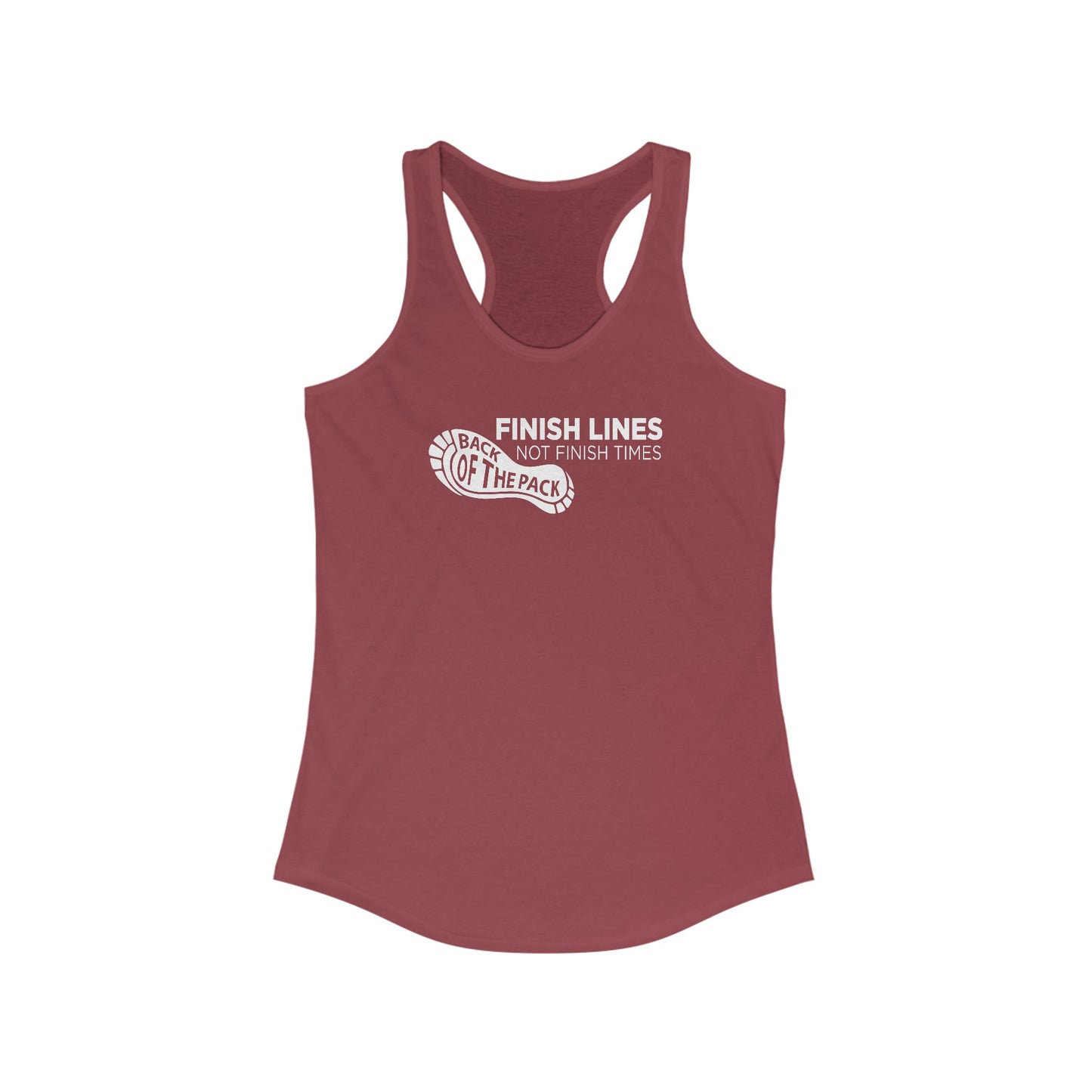 Back of the pack slogan Women's Ideal Racerback Tank