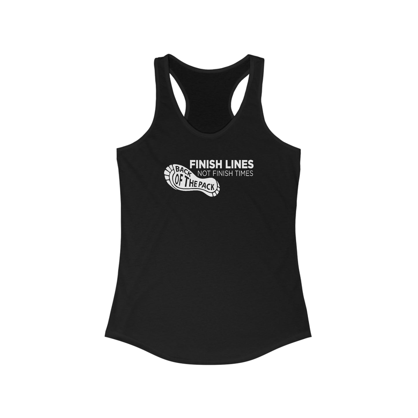 Back of the pack slogan Women's Ideal Racerback Tank