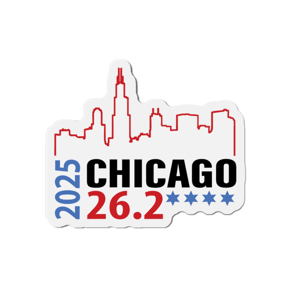 2025 Chicago 26.2 Die-Cut Magnet | 2025 Race Souvenir | Ideal for Runners, Fitness Enthusiasts, Wall Art, Refrigerator Decor, Gift Idea