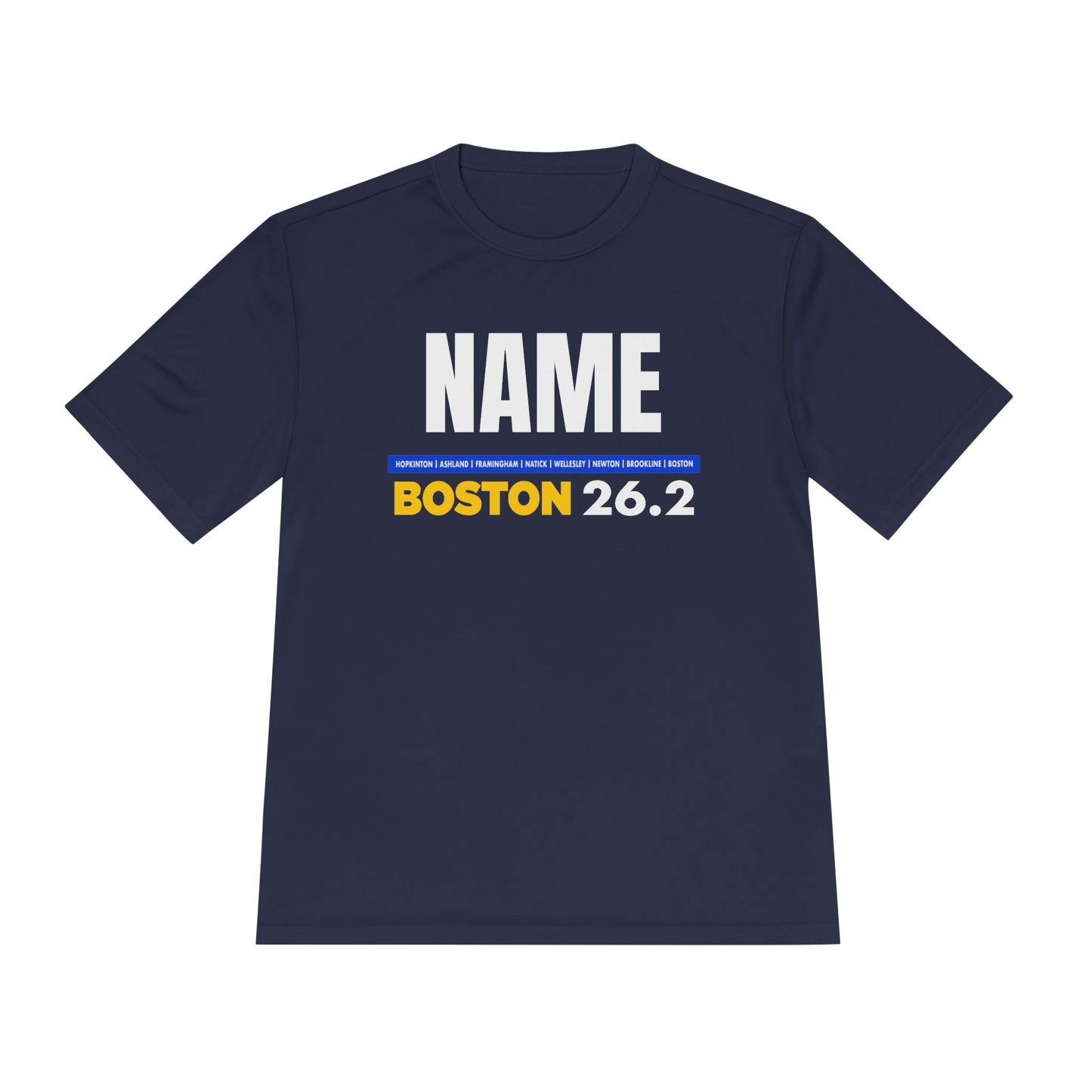 Customizable Marathon Moisture Wicking Tee, Boston, Running Shirt, Gift for Runners, Sports Apparel, Marathon Shirt, Fitness Gift