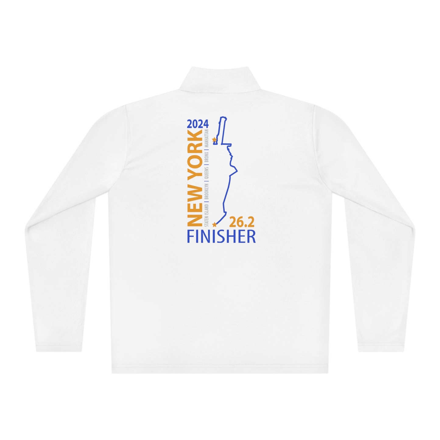 2024 NYC Finisher Unisex Quarter-Zip Pullover-Runs Large Check Size chart